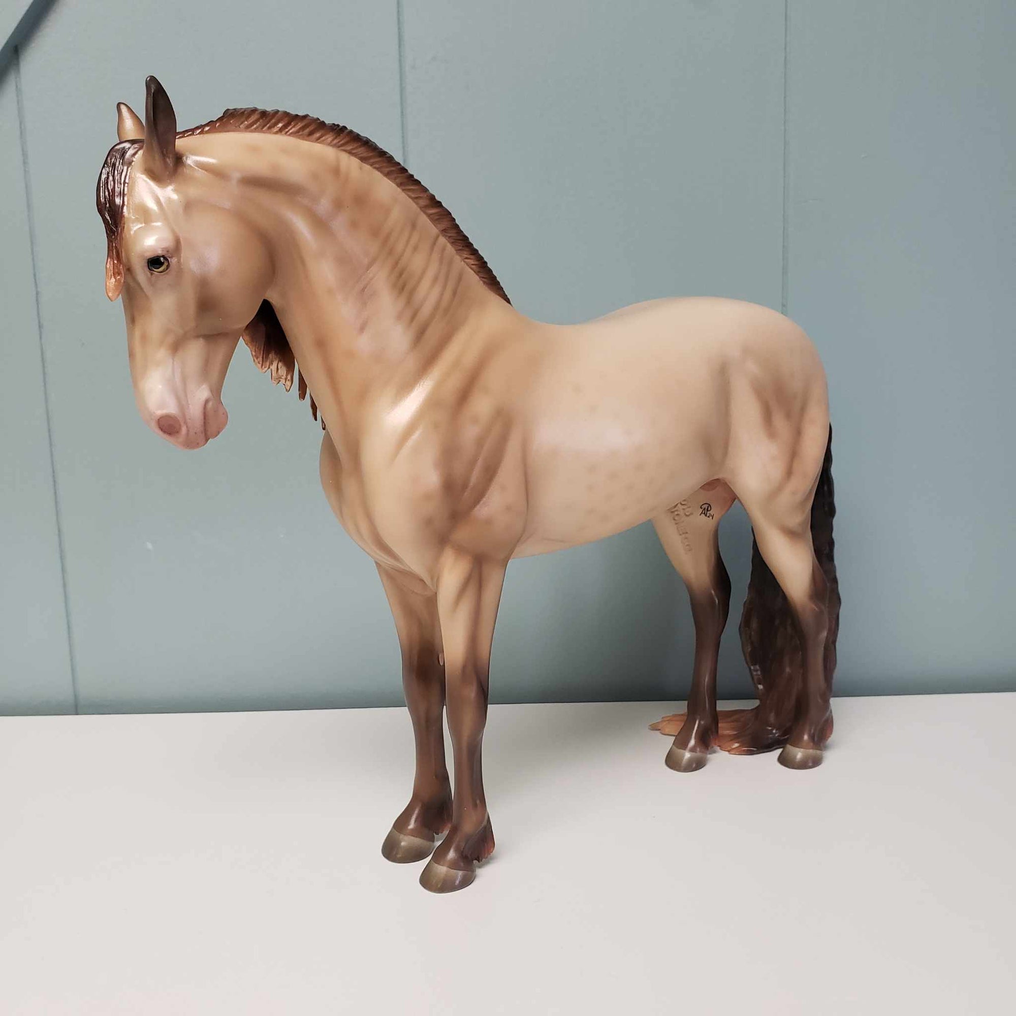 Brave OOAK Amber Champagne with Reverse Dapples Custom Andalusian By Ashley Palmer
