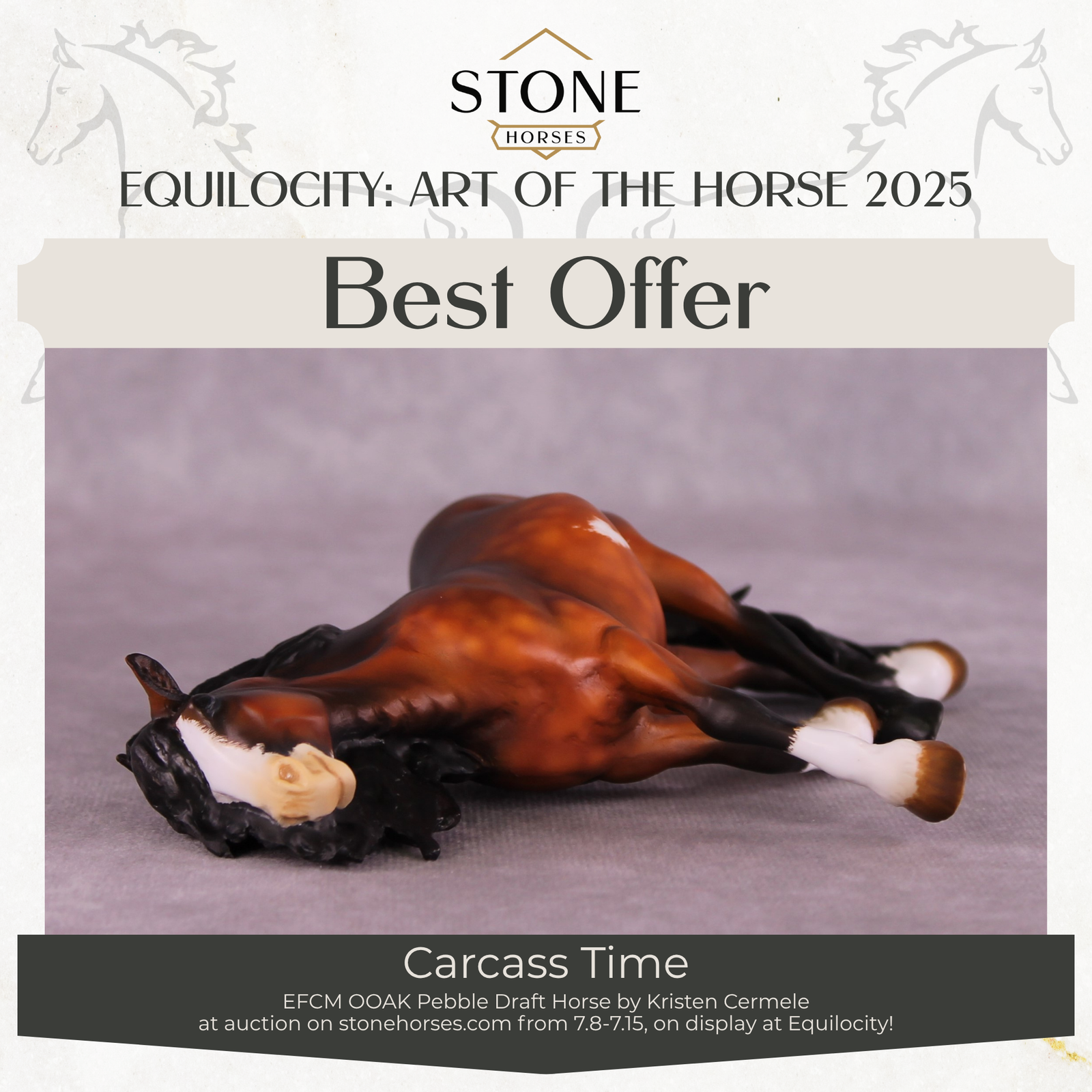 "Carcass Time" OOAK EFCM Pebble Draft by Kristen Cermele Best Offer EQ25 07/15/25