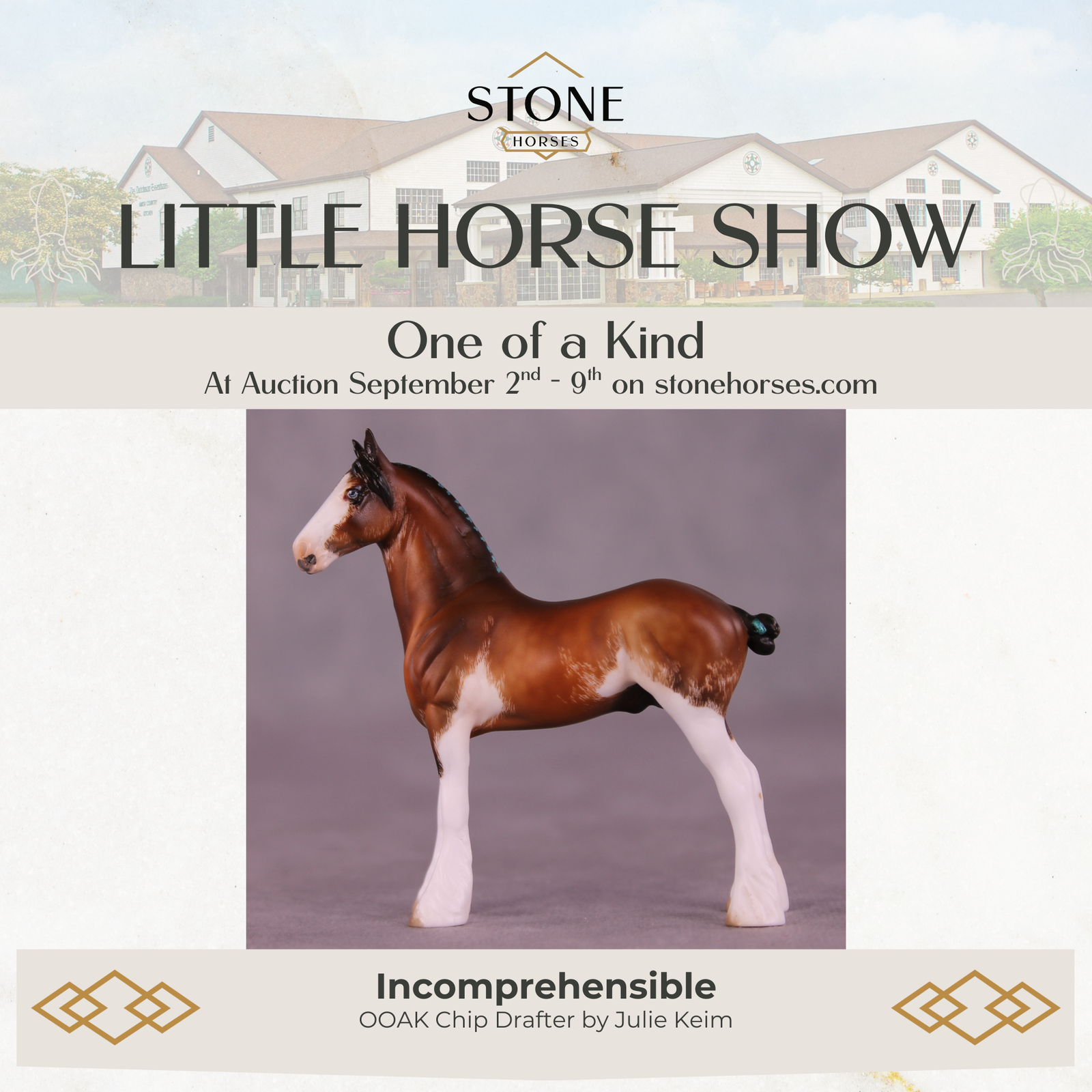 Incomprehensible OOAK Chip Draft Horse by Julie Keim Auction LHS25 09/09/2025