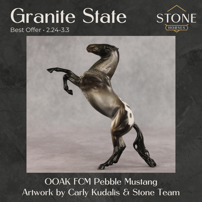 Granite State OOAK FCM Pebble Mustang by Carly Kudalis & Stone Team Best Offer 2.24.2026