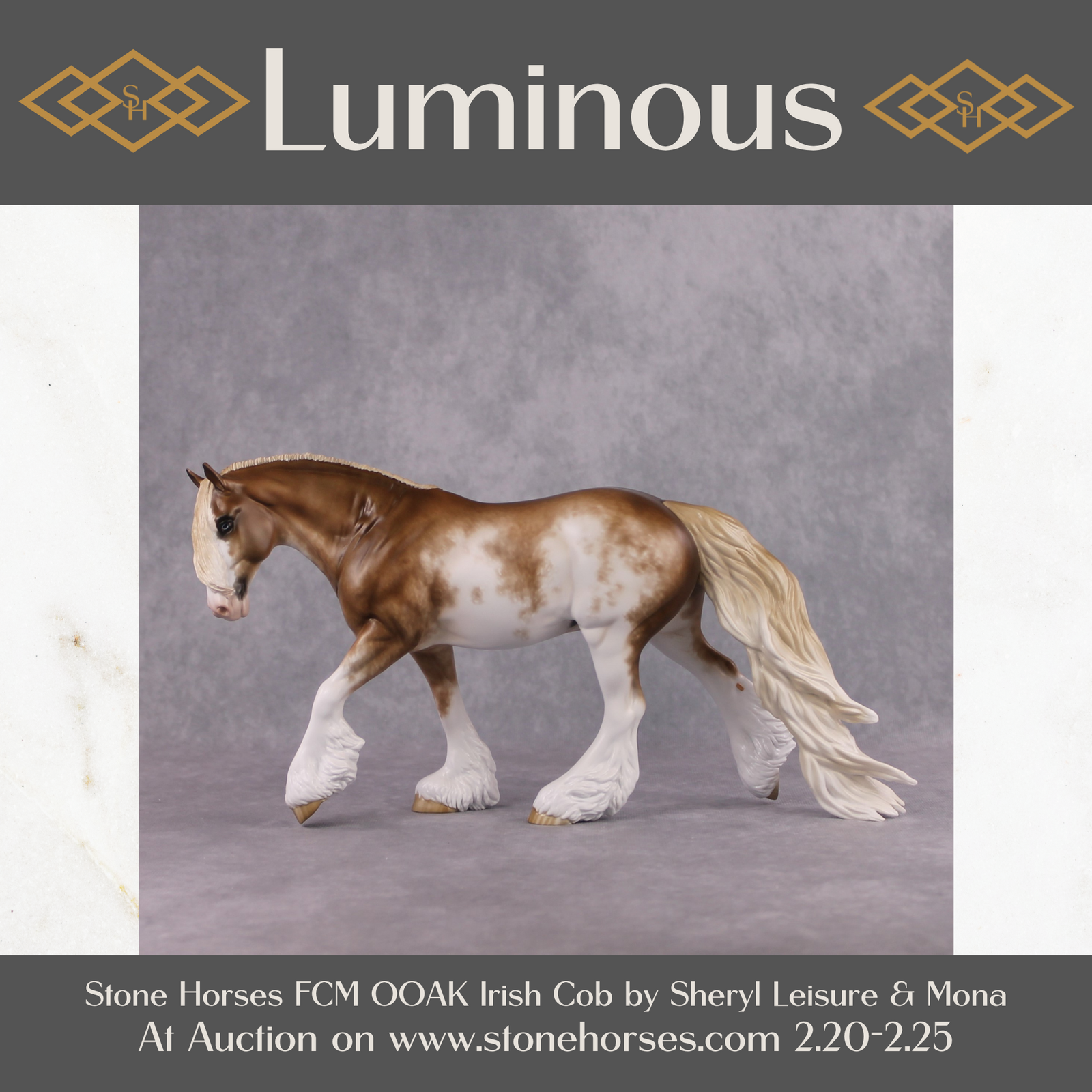 "Luminous" OOAK Chestnut Sorrel Sabino Irish Cob by Sheryl Leisure Best Offer