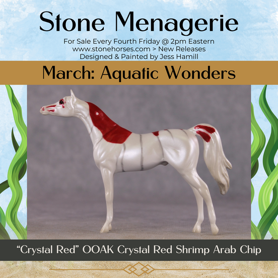 "Crystal Red" OOAK Glossy Crystal Red Shrimp Inspired Arabian Chip by Jess Hamill