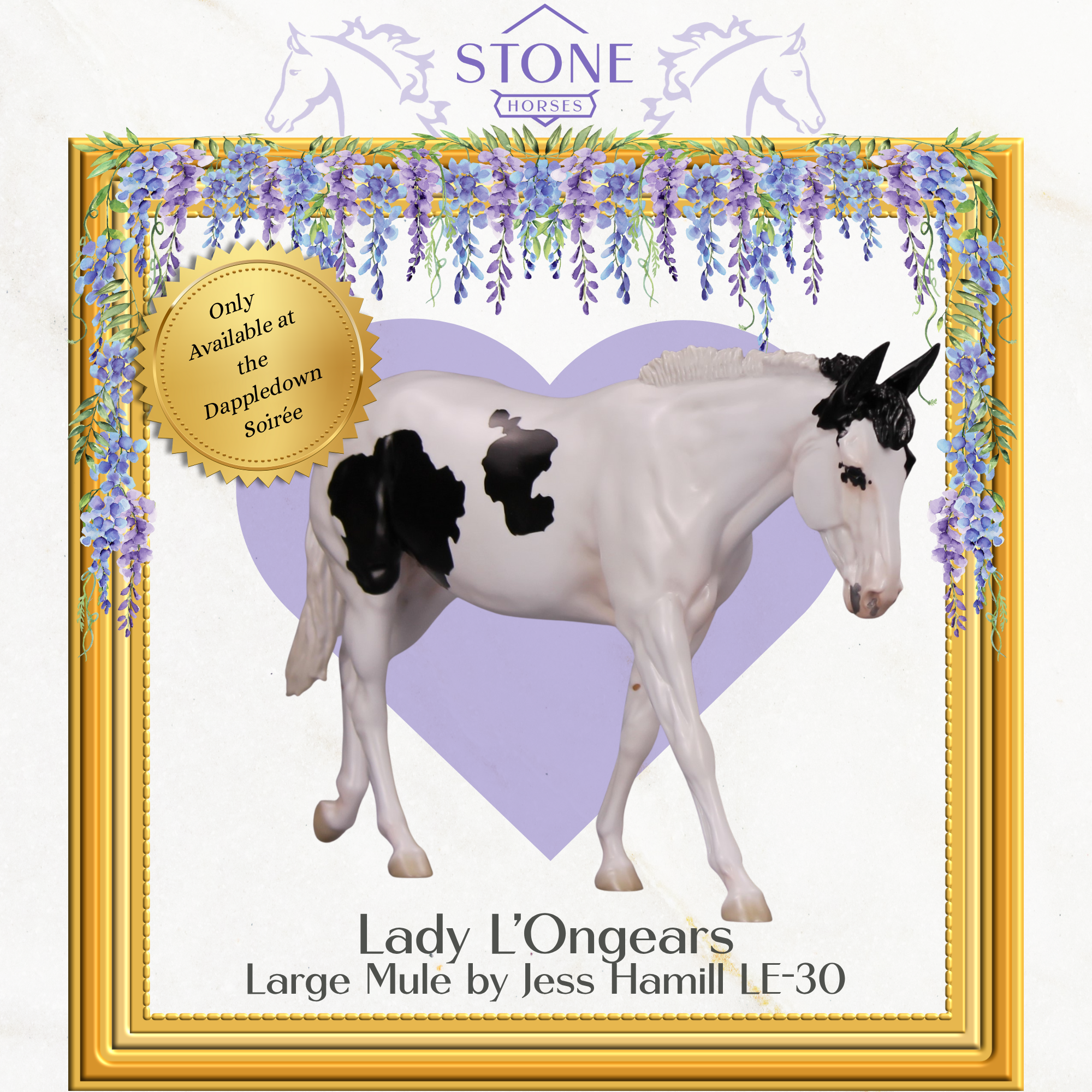 Dappledown Soirée Lady L'Ongears GLOSSY LE-30 Large Mule by Jess Hamill EQ25
