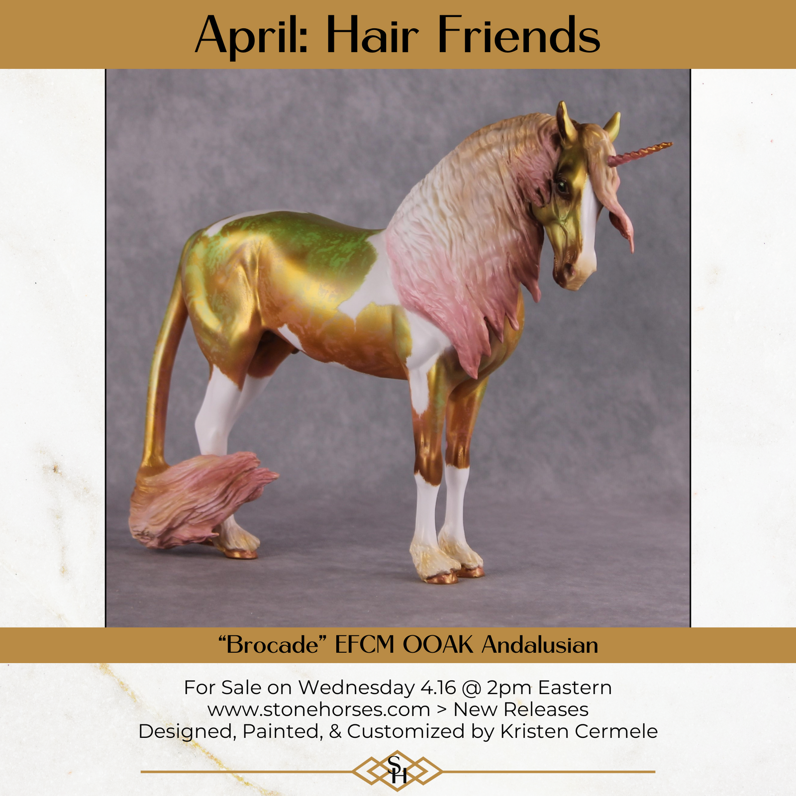 "Brocade" OOAK EFCM Andalusian By Kristen Cermele - April GemStones Series