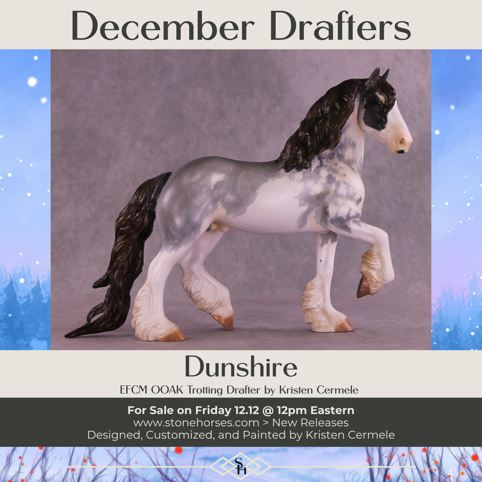 Dunshire OOAK EFCM Trotting Drafter by Kristen Cermele GS1225