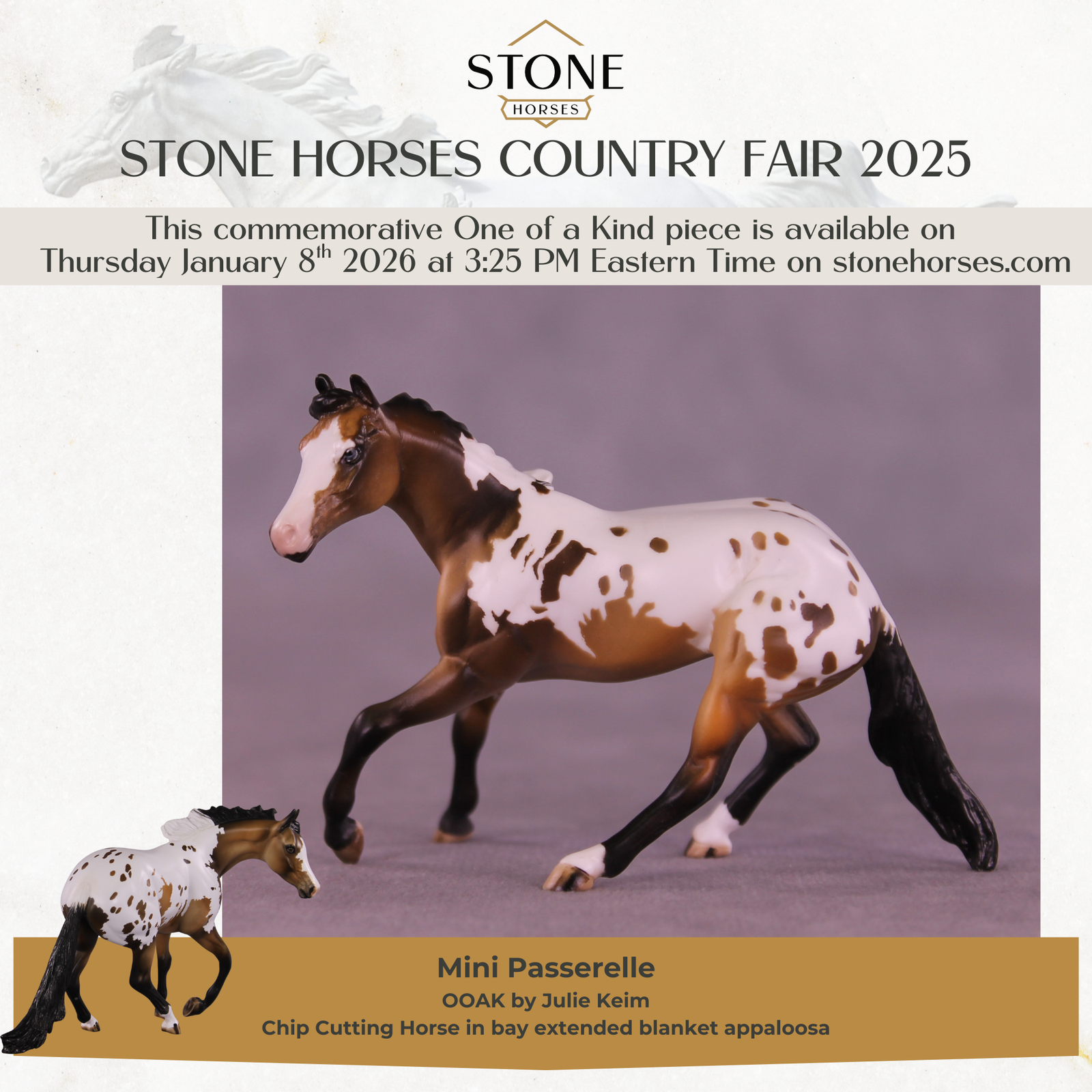 Mini Passerelle OOAK Chip Cutting Horse by Julie Keim SCD26