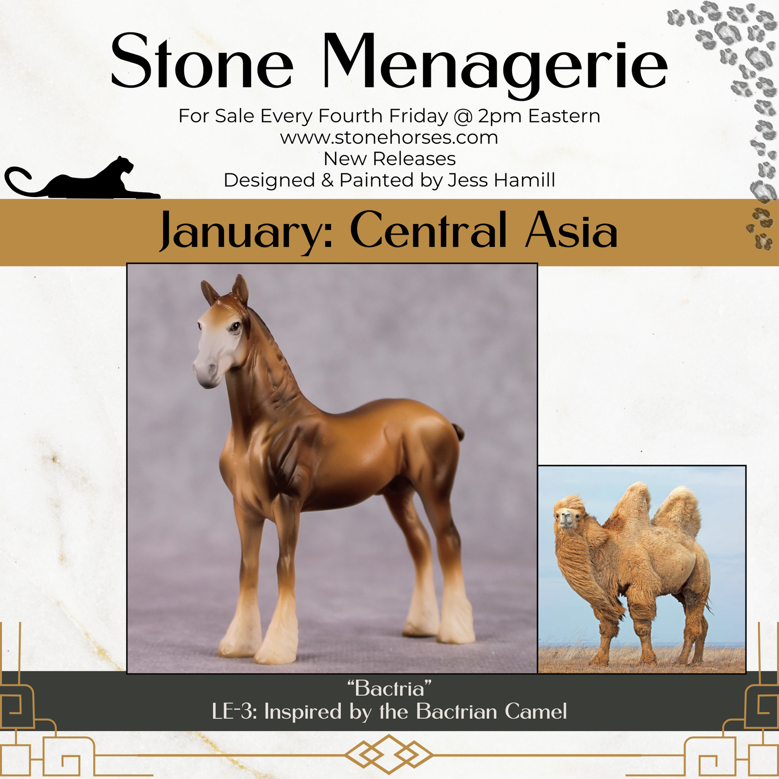 "Bactria" LE-3 Bactrian Camel Inspired Draft Chip By Jess Hamill Menagerie Series: Central Asia MS25
