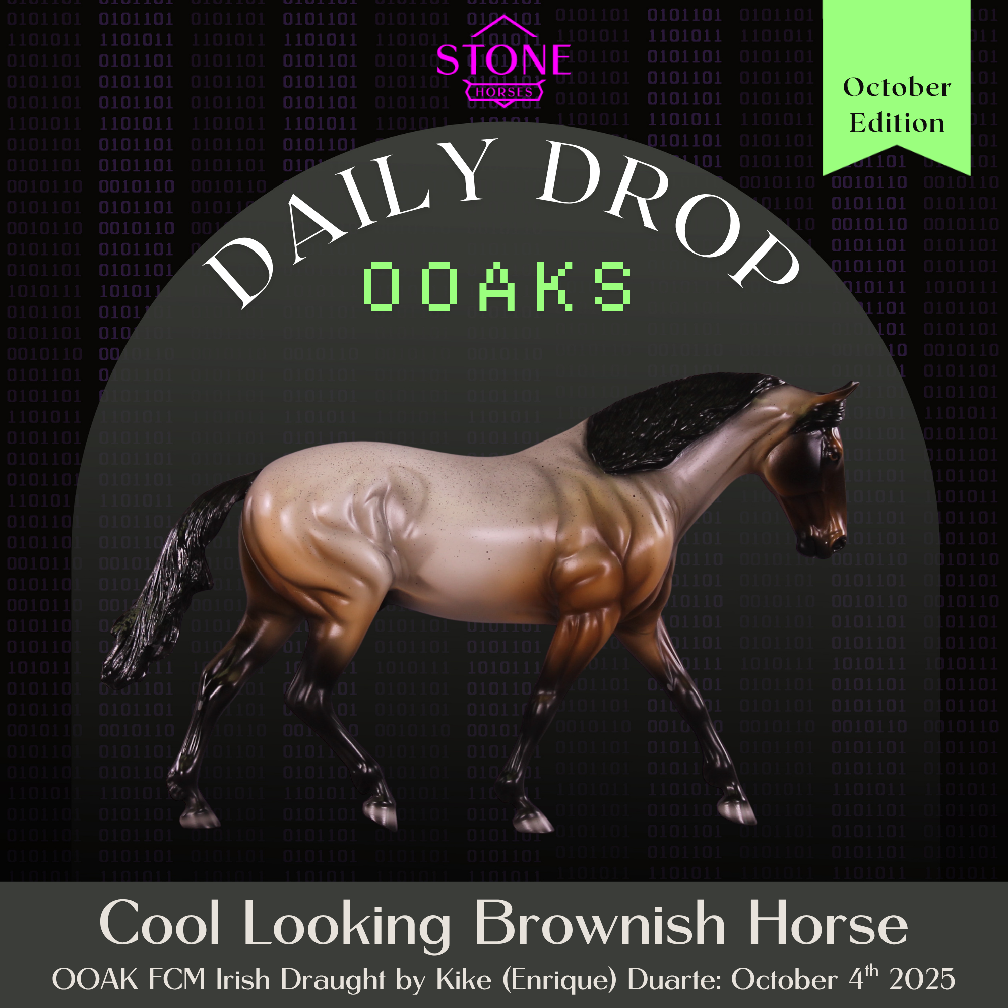 Cool Looking Brownish Horse OOAK FCM Irish Draught by Kike (Enrique) Duarte DDOOAKs25