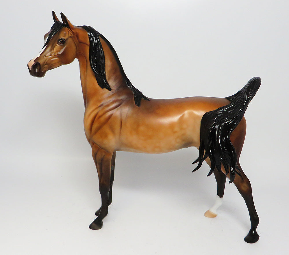 4TH OF JULY-OOAK DAPPLE BAY ARABIAN MODEL HORSE BY DAWN QUICK EQ 2017
