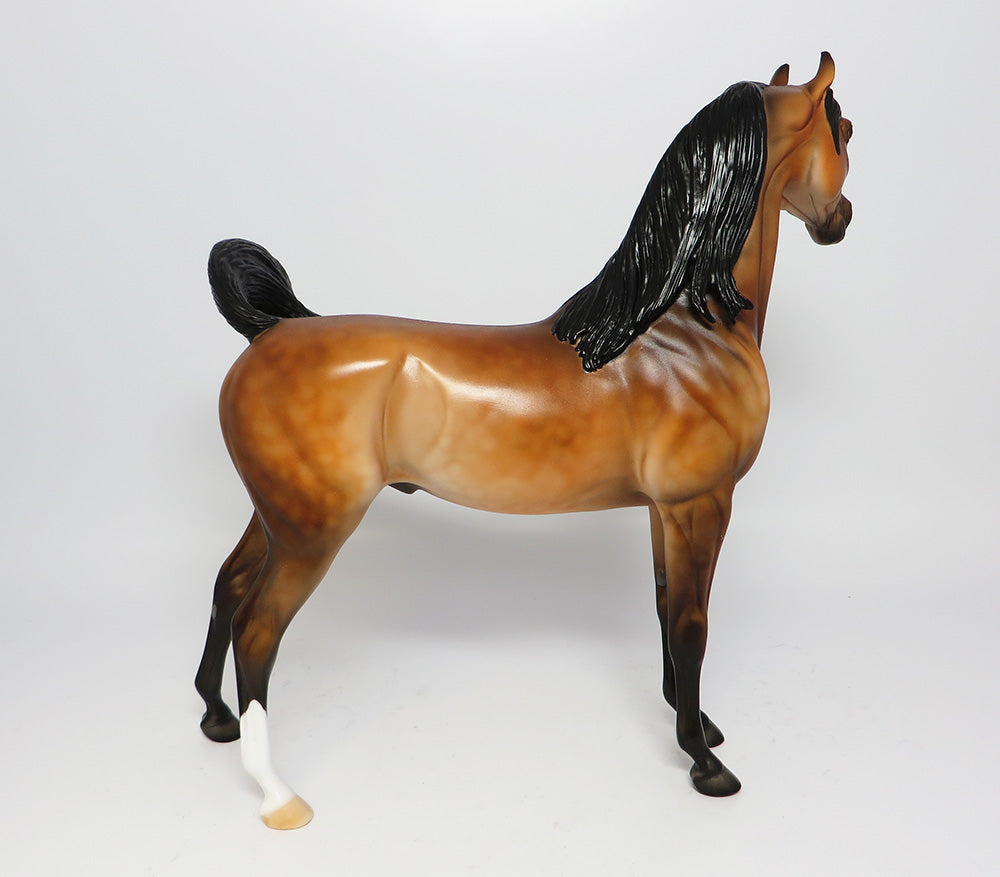 4TH OF JULY-OOAK DAPPLE BAY ARABIAN MODEL HORSE BY DAWN QUICK EQ 2017