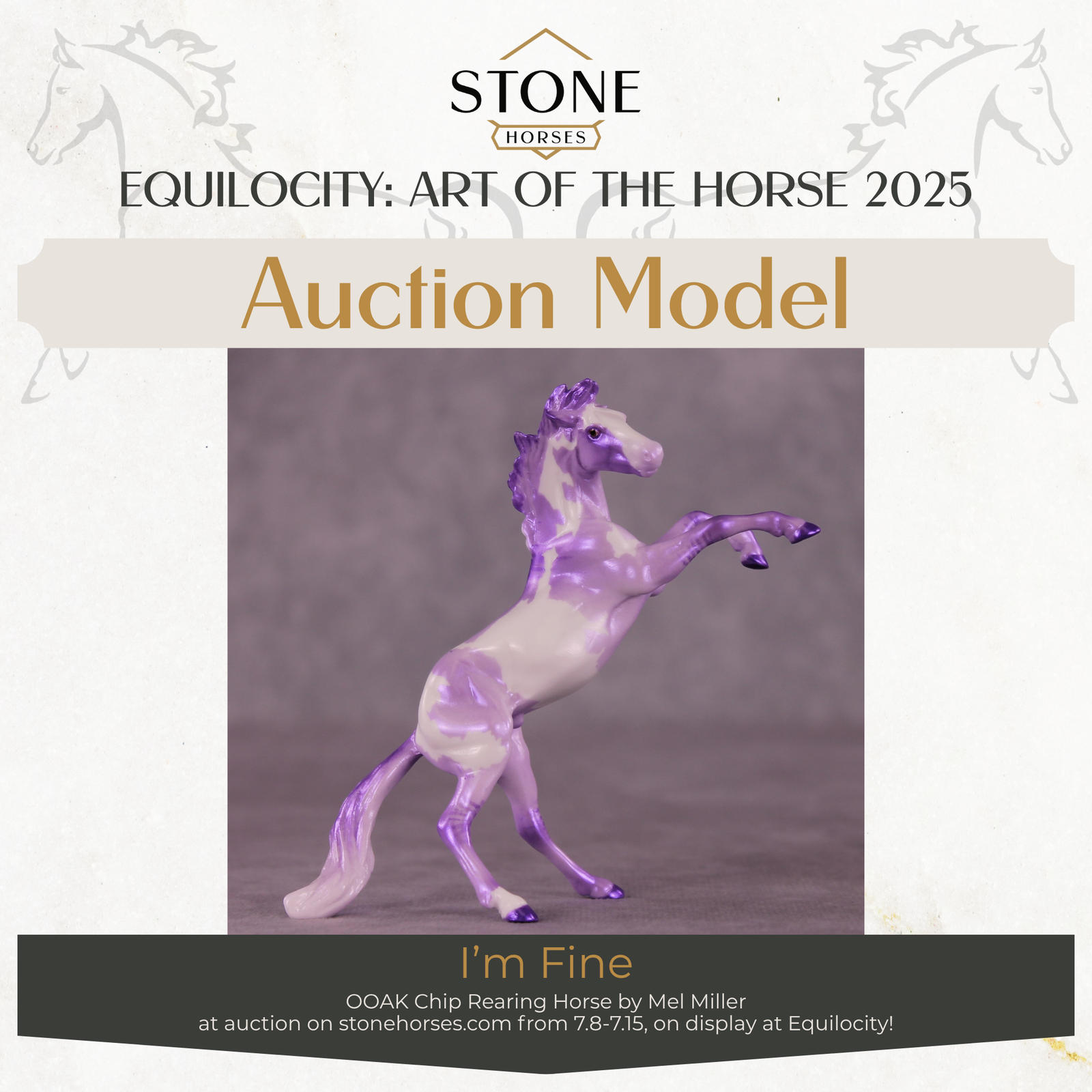 I'm Fine OOAK Rearing Chip by Mel Miller EQ25 Auction 07/15/25