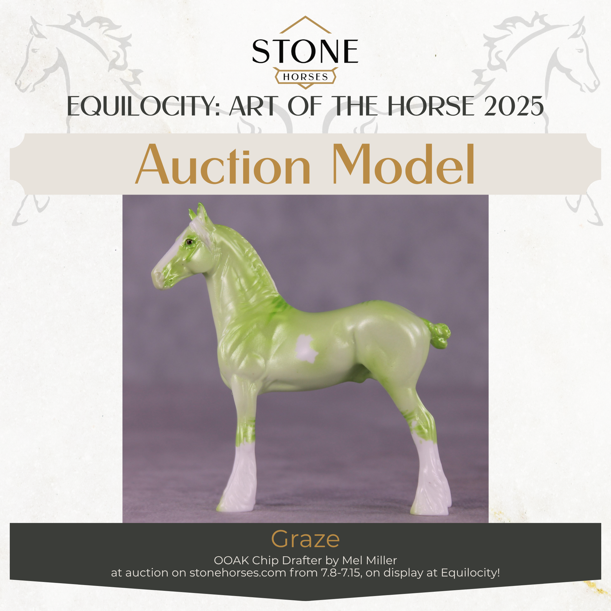 "Graze" OOAK Draft Chip by Mel Miller EQ25 Auction 07/15/25