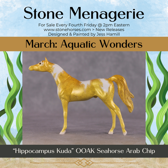 "Hippocampus Kuda" OOAK Glossy Seahorse Inspired Arabian Chip by Jess Hamill