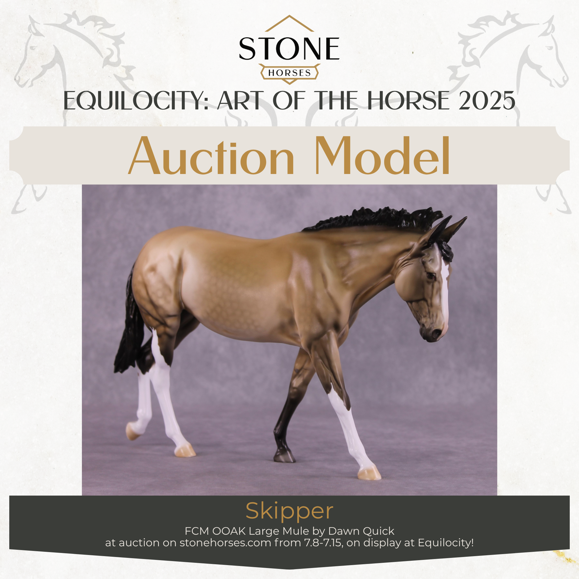 "Skipper" OOAK FCM Large Mule by Dawn Quick EQ25 Auction 07/15/25