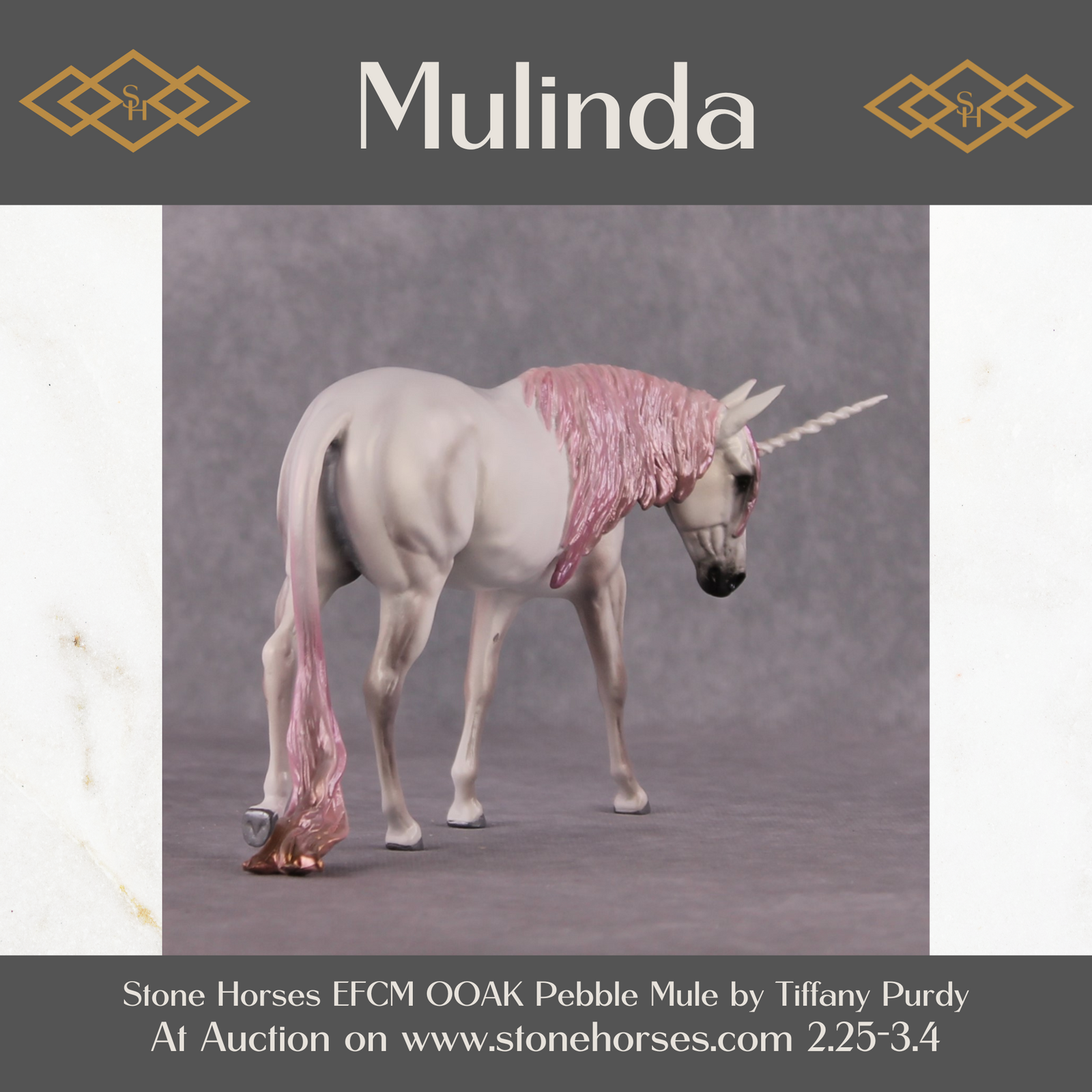 "Mulinda" OOAK Pearly White Pink EFCM Pebble Mule By Tiffany Purdy Best Offer