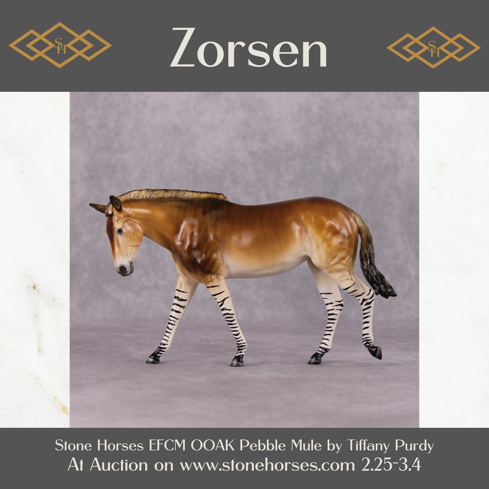 "Zorsen" OOAK Zorse Deco Custom Pebble Mule By Tiffany Purdy Best Offer