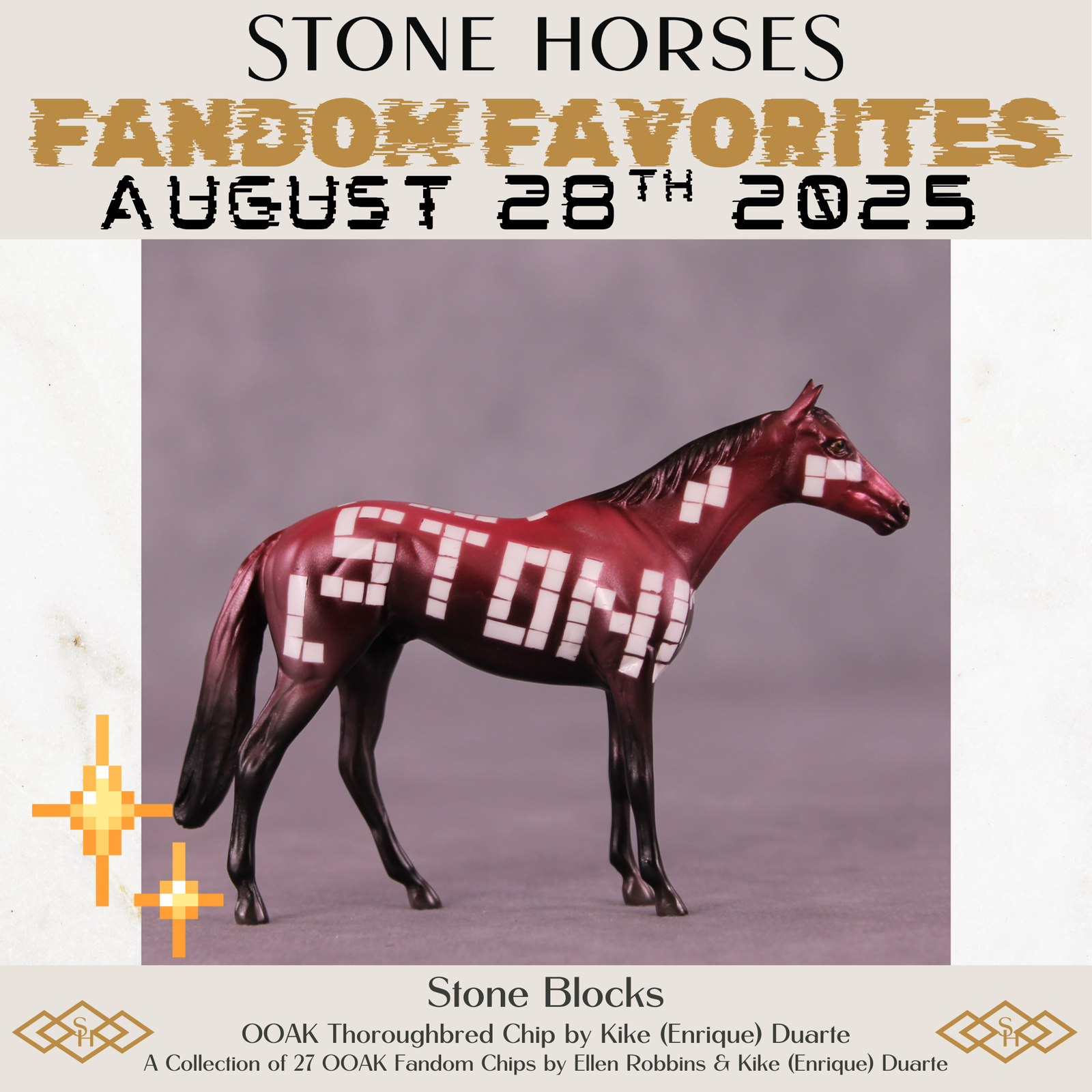 Stone Blocks OOAK Chip Thoroughbred by Kike (Enrique) Duarte SCD25