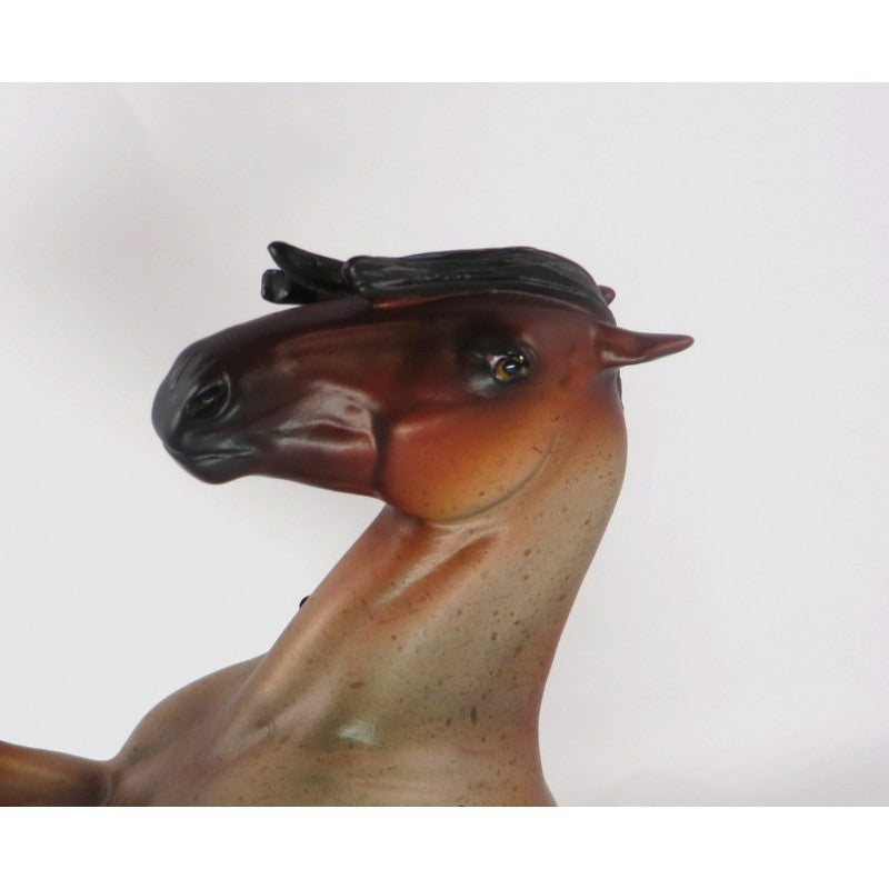 DARK SECRET-OOAK BAY ROAN REARING PEBBLES MUSTANG MODEL HORSE