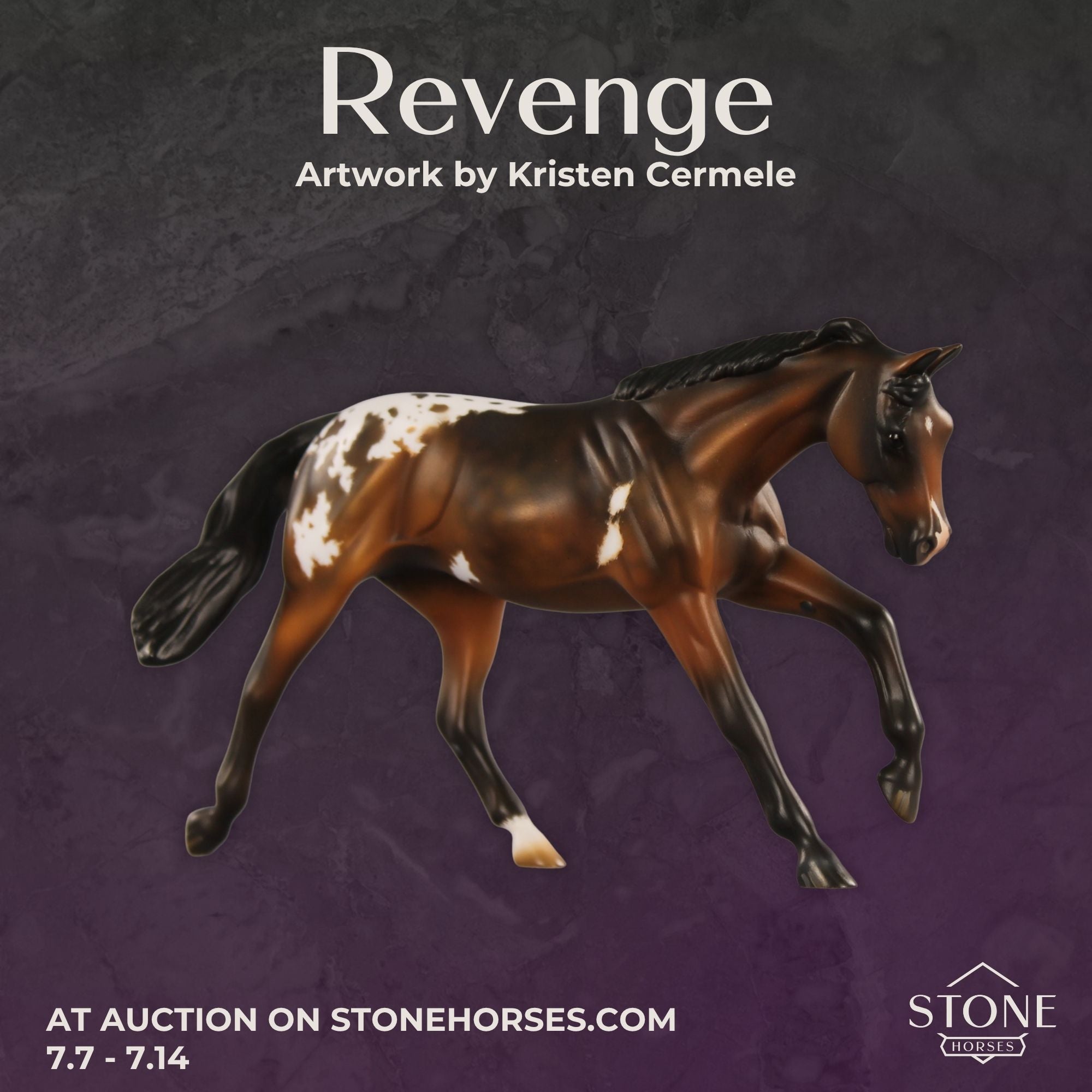 Revenge OOAK FCM Pebble Stock Horse by Kristen Cermele EQ26