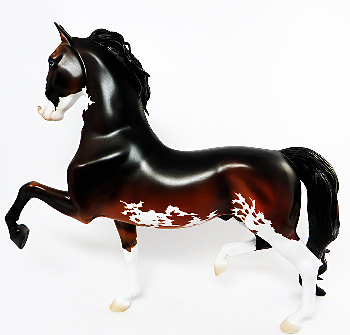 WATCHAMACALLIT-OOAK DAPPLE BAY PAINT SADDLEBRED MODEL HORSE 8/2