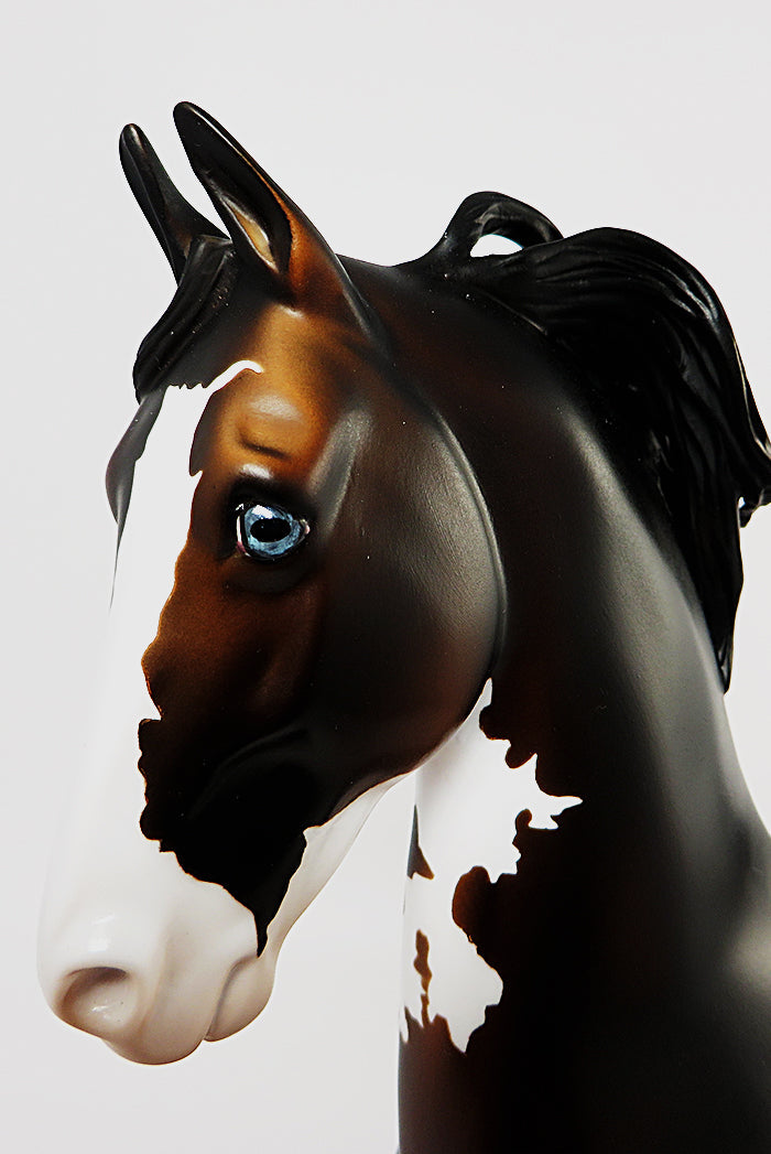 WATCHAMACALLIT-OOAK DAPPLE BAY PAINT SADDLEBRED MODEL HORSE 8/2