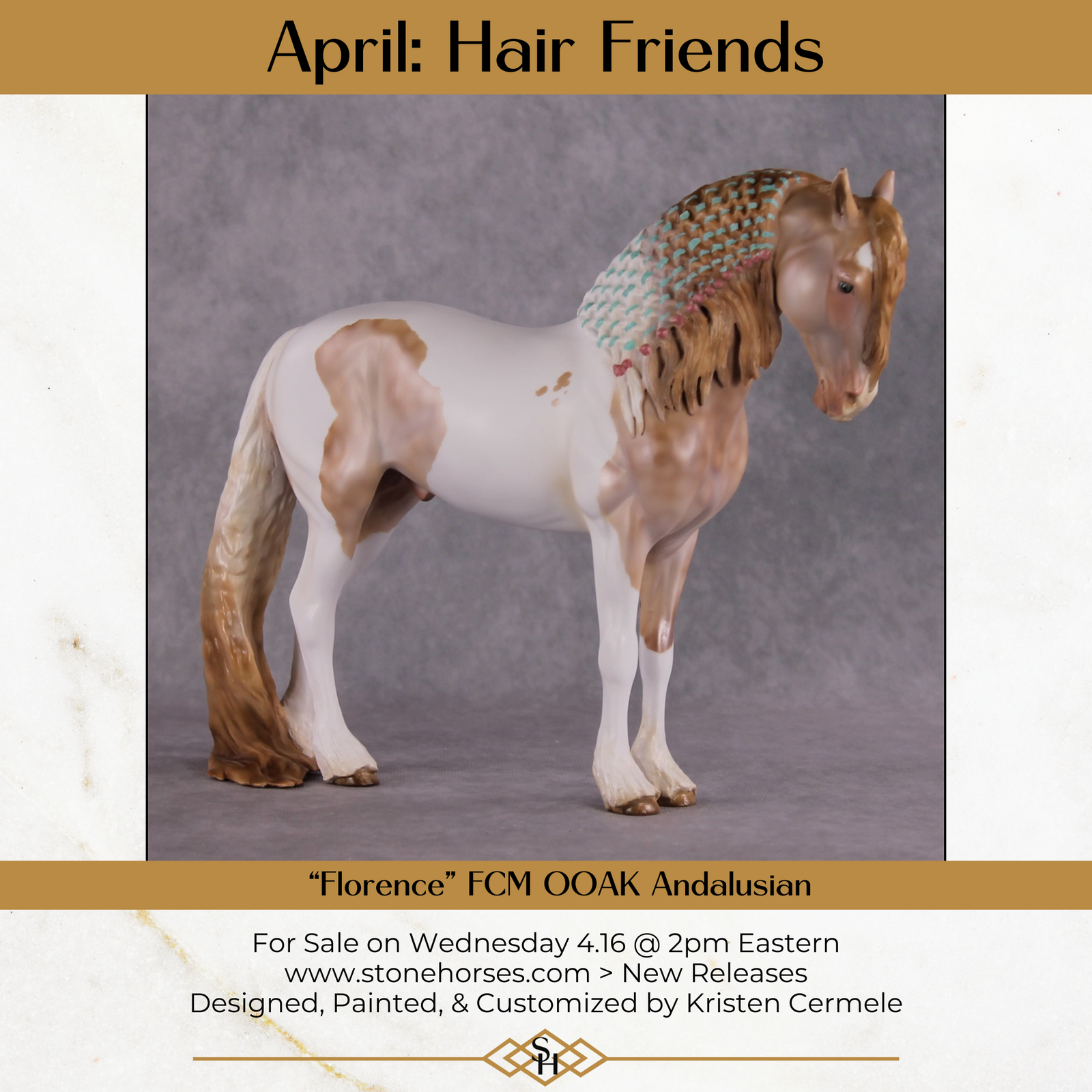 "Florence" OOAK FCM Andalusian By Kristen Cermele - April GemStones Series