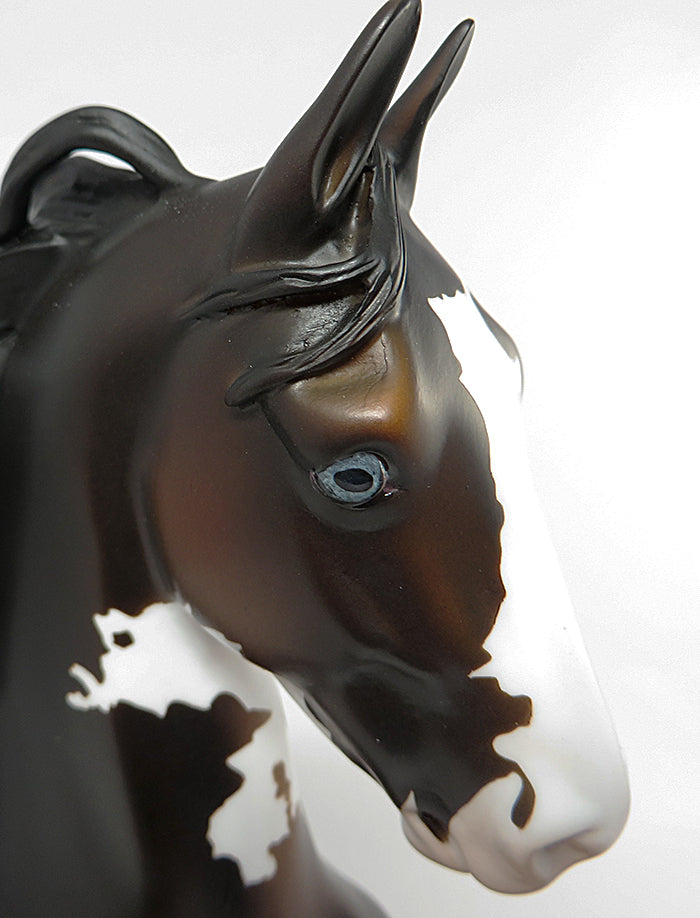 WATCHAMACALLIT-OOAK DAPPLE BAY PAINT SADDLEBRED MODEL HORSE 8/2