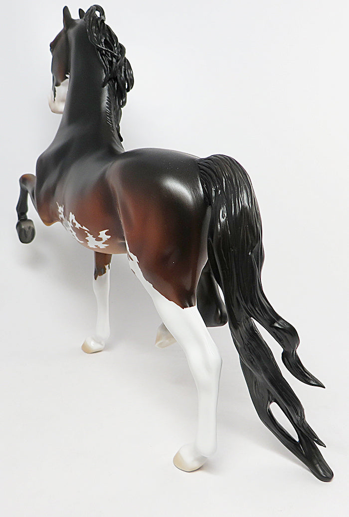 WATCHAMACALLIT-OOAK DAPPLE BAY PAINT SADDLEBRED MODEL HORSE 8/2