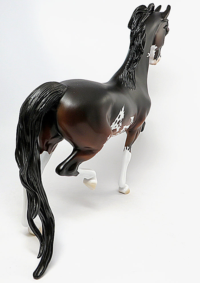 WATCHAMACALLIT-OOAK DAPPLE BAY PAINT SADDLEBRED MODEL HORSE 8/2
