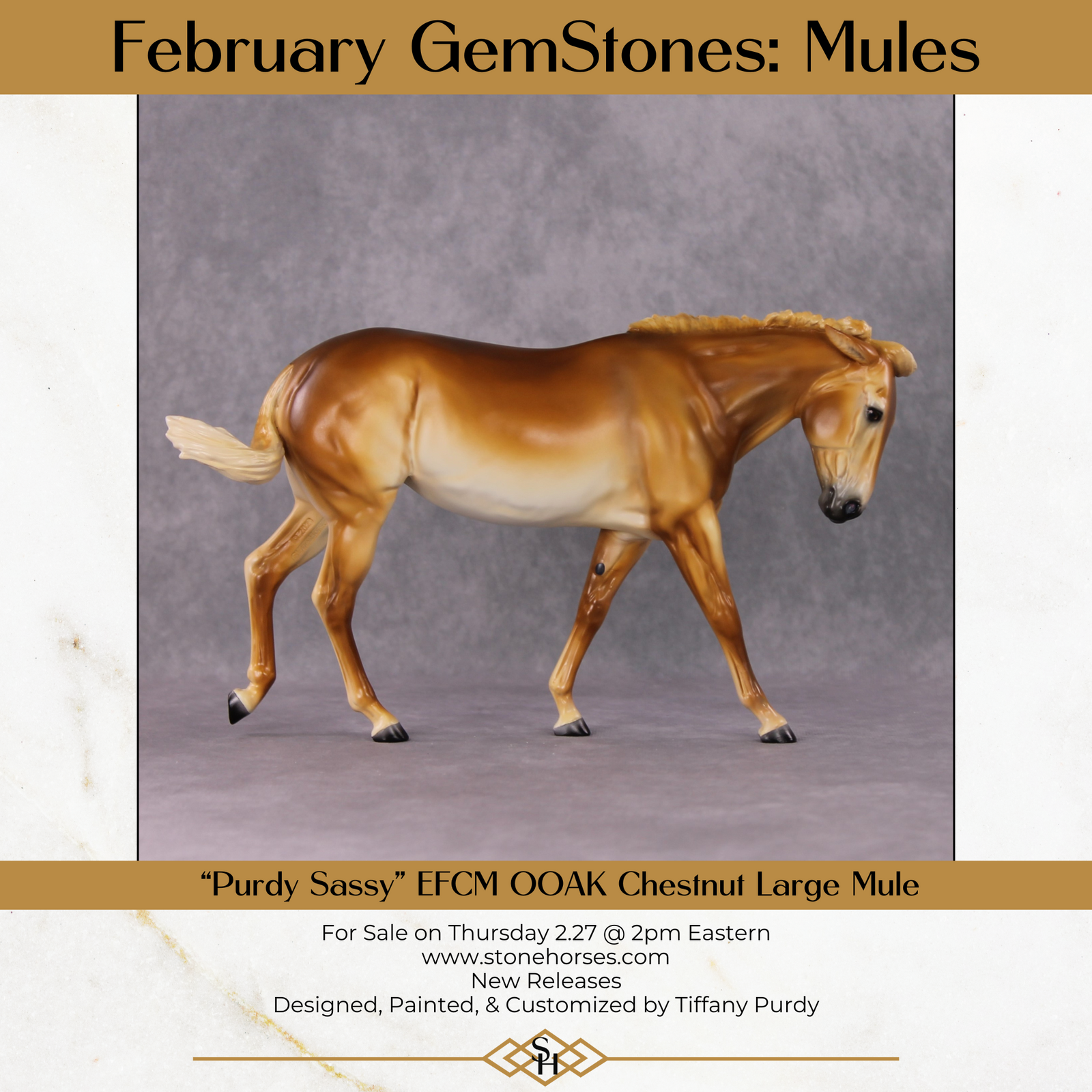 "Purdy Sassy" OOAK Custom Chestnut W/ Pinned Ears Mule By Tiffany Purdy - GemStone Series