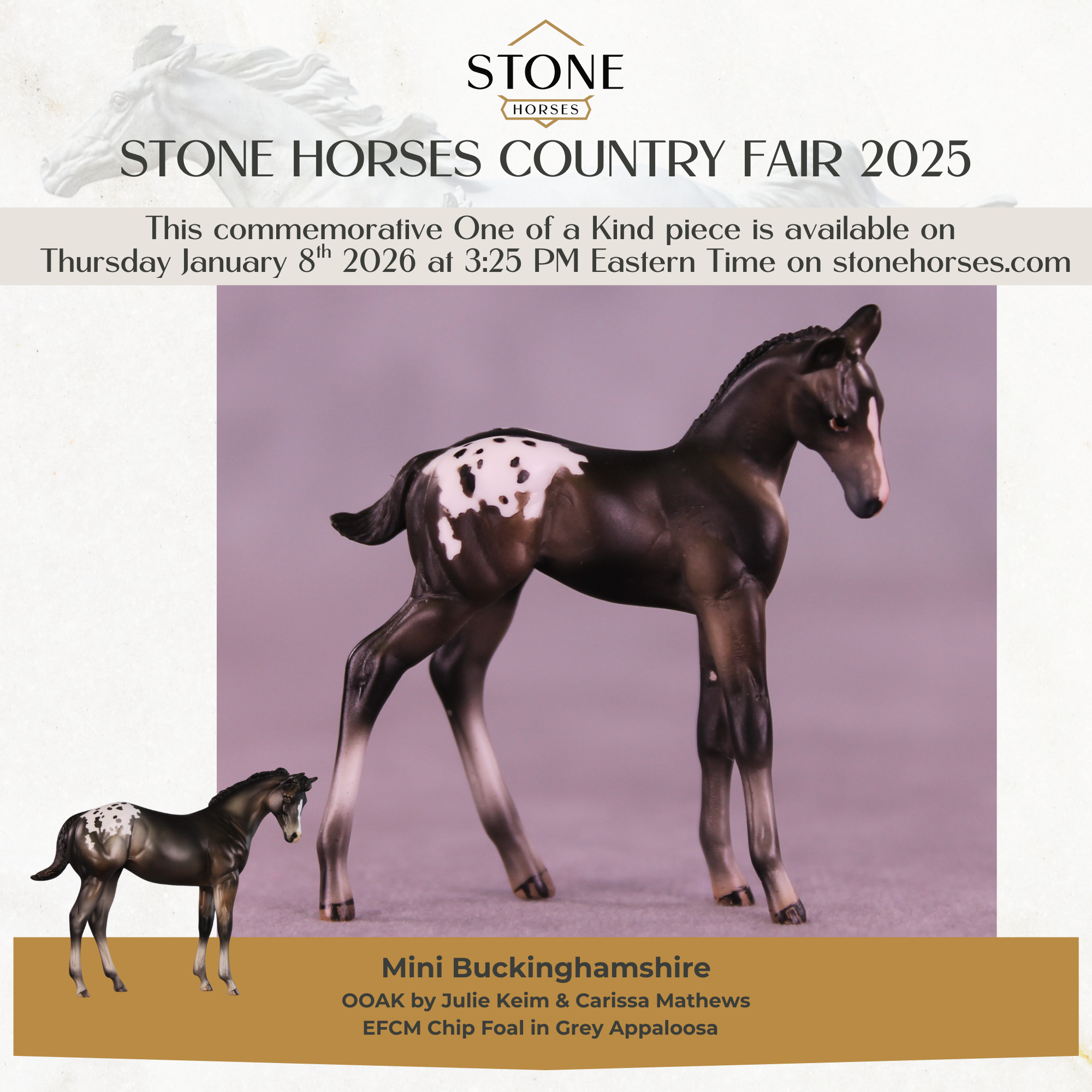 Mini Buckinghamshire OOAK EFCM Chip Foal by Julie Keim &amp; Carissa Matthews SCD26