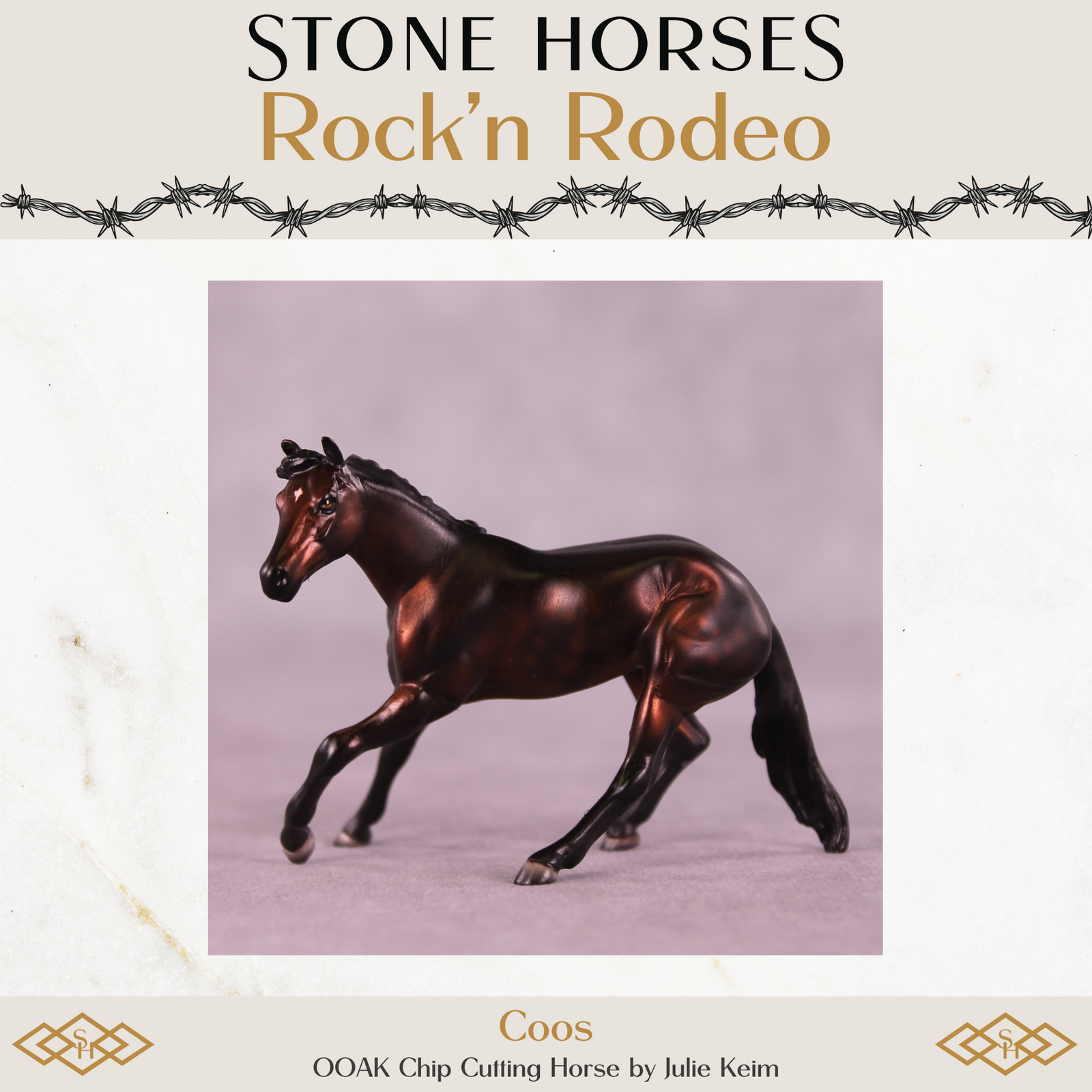 Coos OOAK Chip Cutting Horse by Julie Keim Special Chip Drop