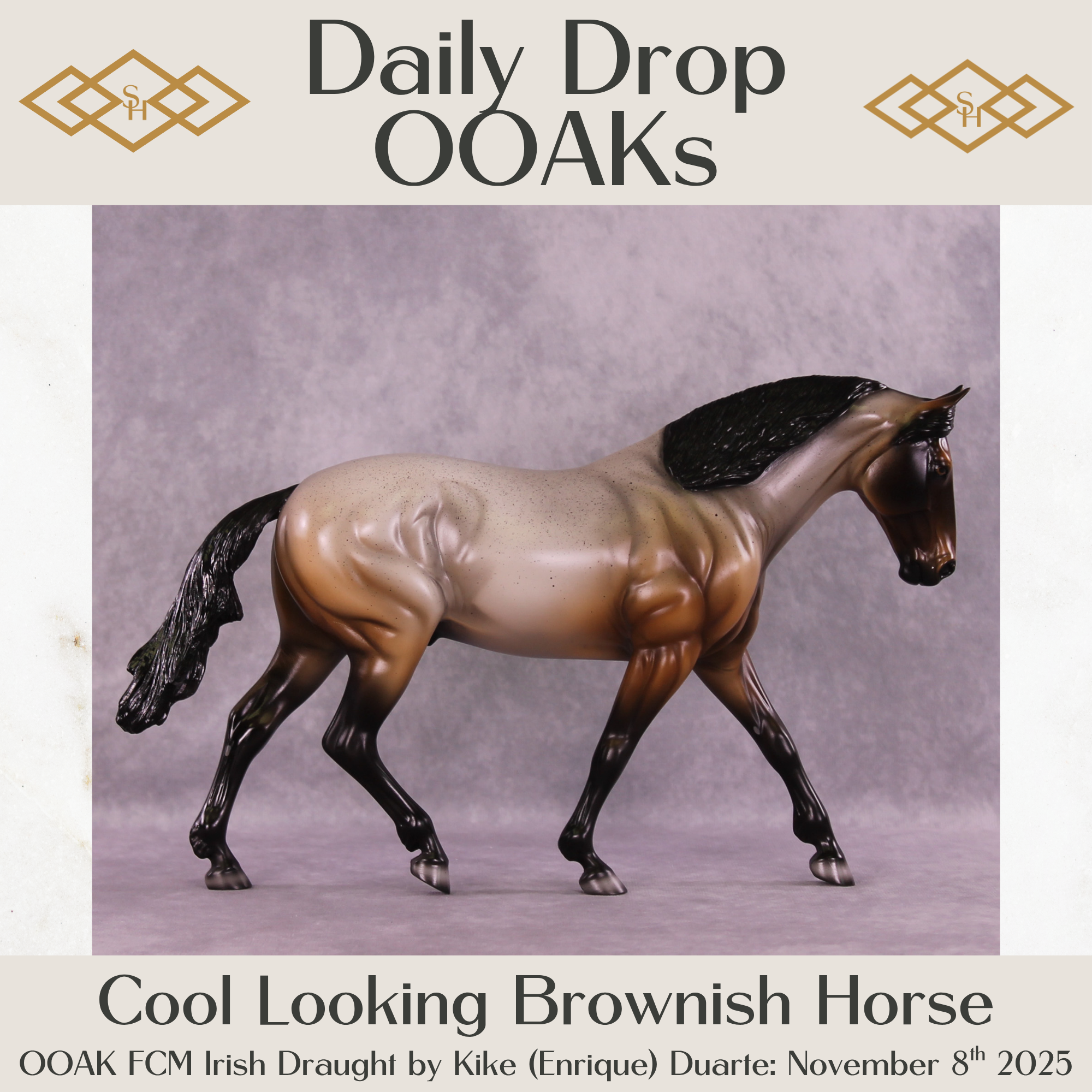 Cool Looking Brownish Horse OOAK FCM Irish Draught by Kike (Enrique) Duarte DDOOAKs25