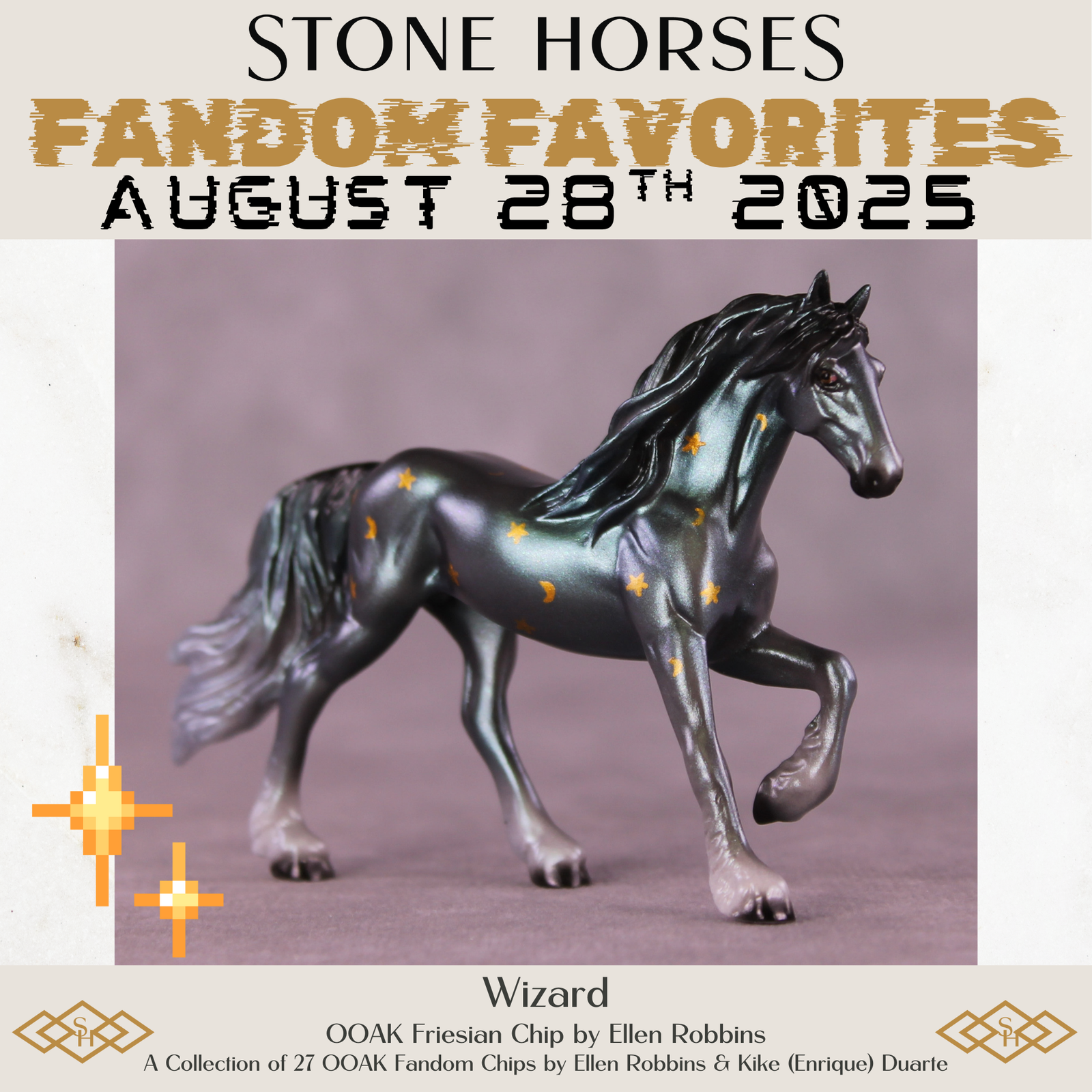 Wizard OOAK Chip Friesian by Ellen Robbins SCD25