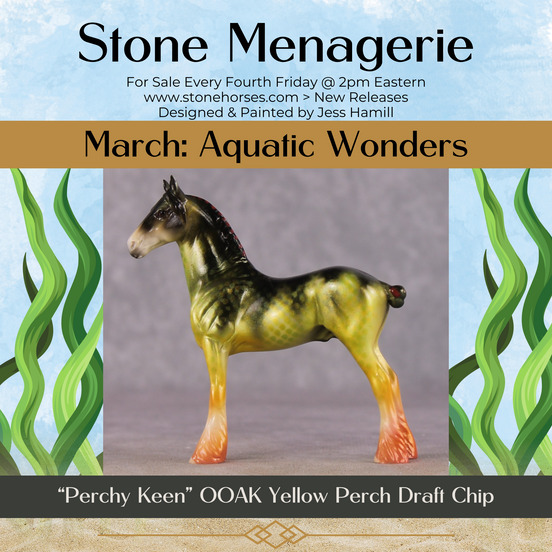 "Perchy Keen" OOAK Glossy Yellow Perch Fish Inspired Draft Chip by Jess Hamill