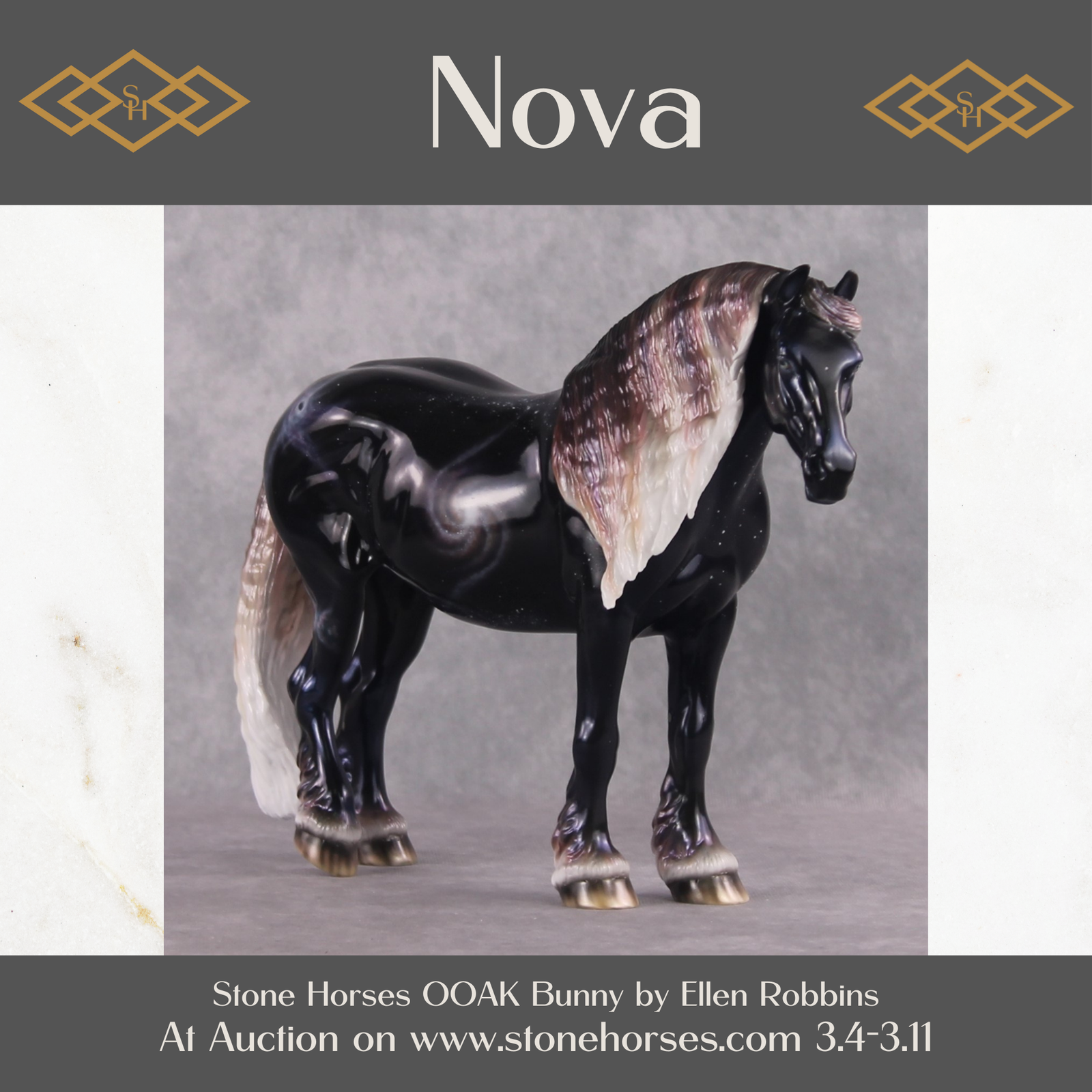 "Nova" OOAK Nebula Inspired Bunny Heavy Draft By Ellen Robbins Best Offer 03/11/2025