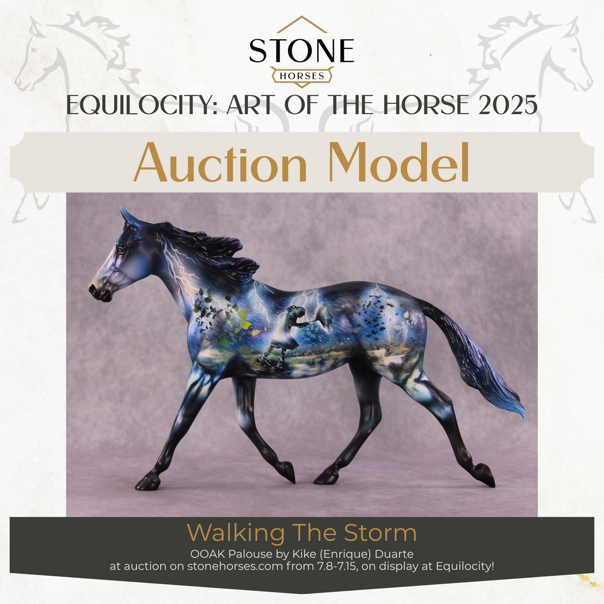 "Walking the Storm" OOAK Palouse by Kike Duarte EQ25 Auction 07/15/25