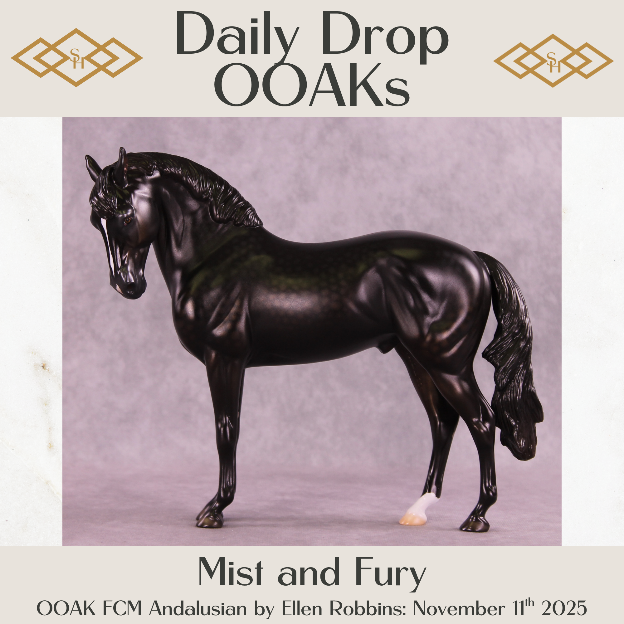 Mist and Fury OOAK FCM Andalusian by Ellen Robbins DDOOAKs25