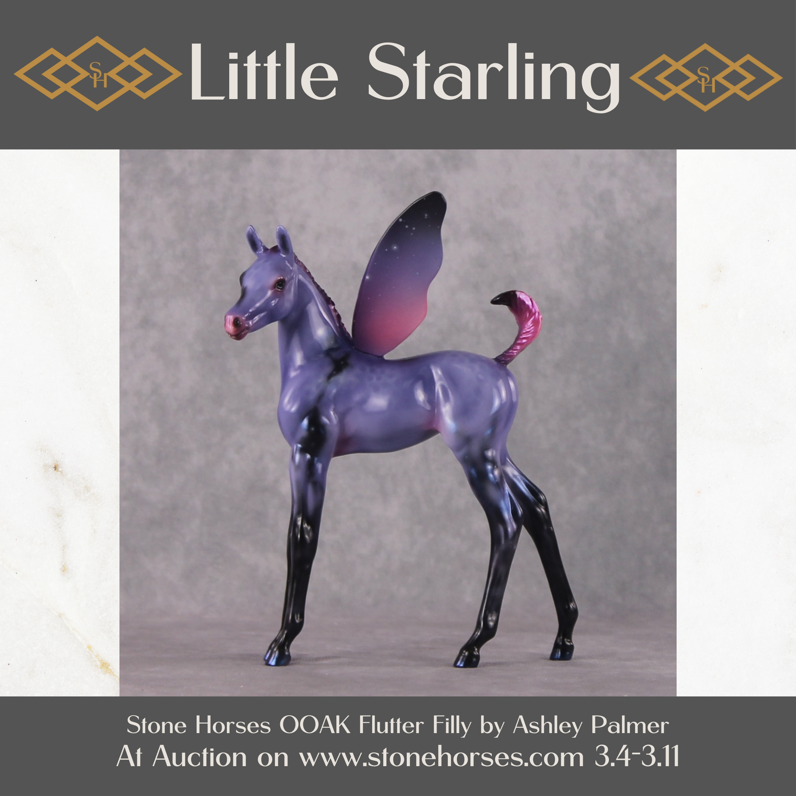 "Little Starling" OOAK Purple Nebula Arabian Foal By Ashley Palmer Best Offer 03/11/2025
