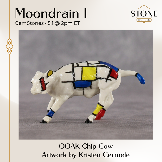 Mooondrain I OOAK Chip Cow by Kristen Cermele GS26