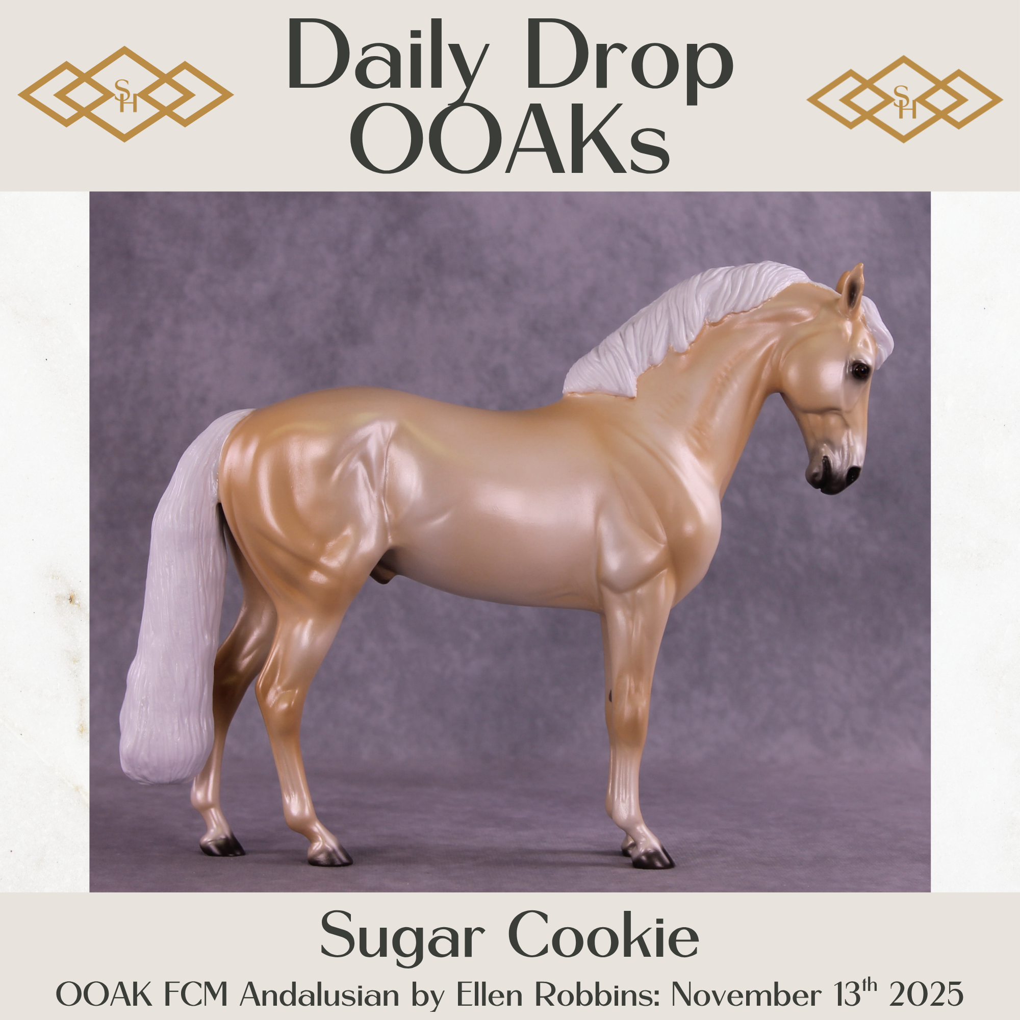 Sugar Cookie OOAK FCM Andalusian by Ellen Robbins DDOOAKs25