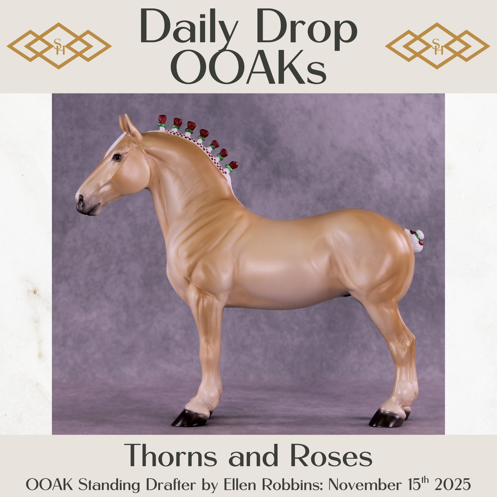 Thorns and Roses OOAK Standing Drafter by Ellen Robbins DDOOAKs25