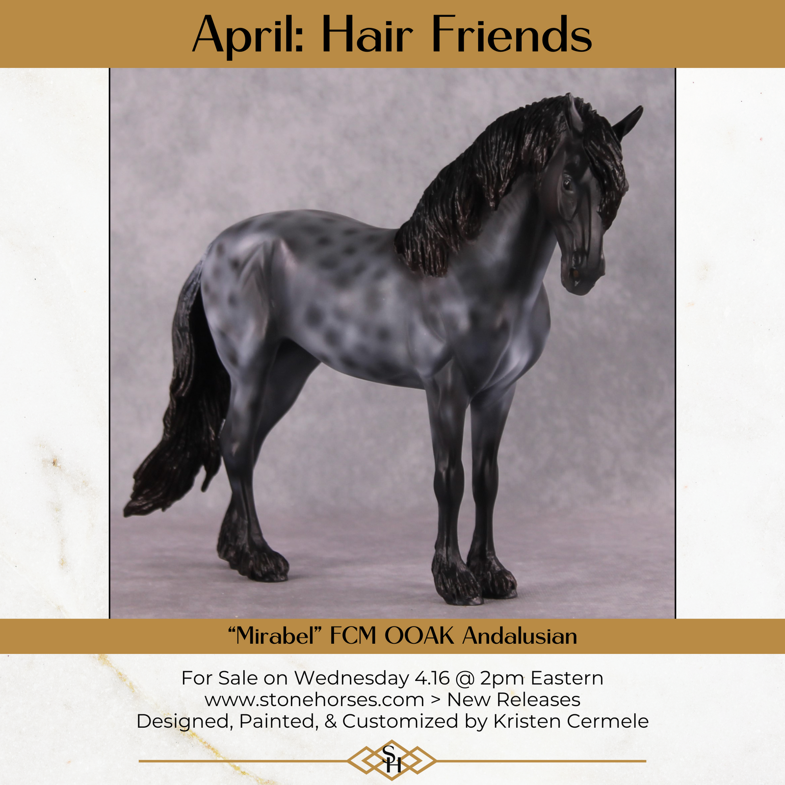 "Mirabel" OOAK FCM Andalusian By Kristen Cermele - April GemStones Series