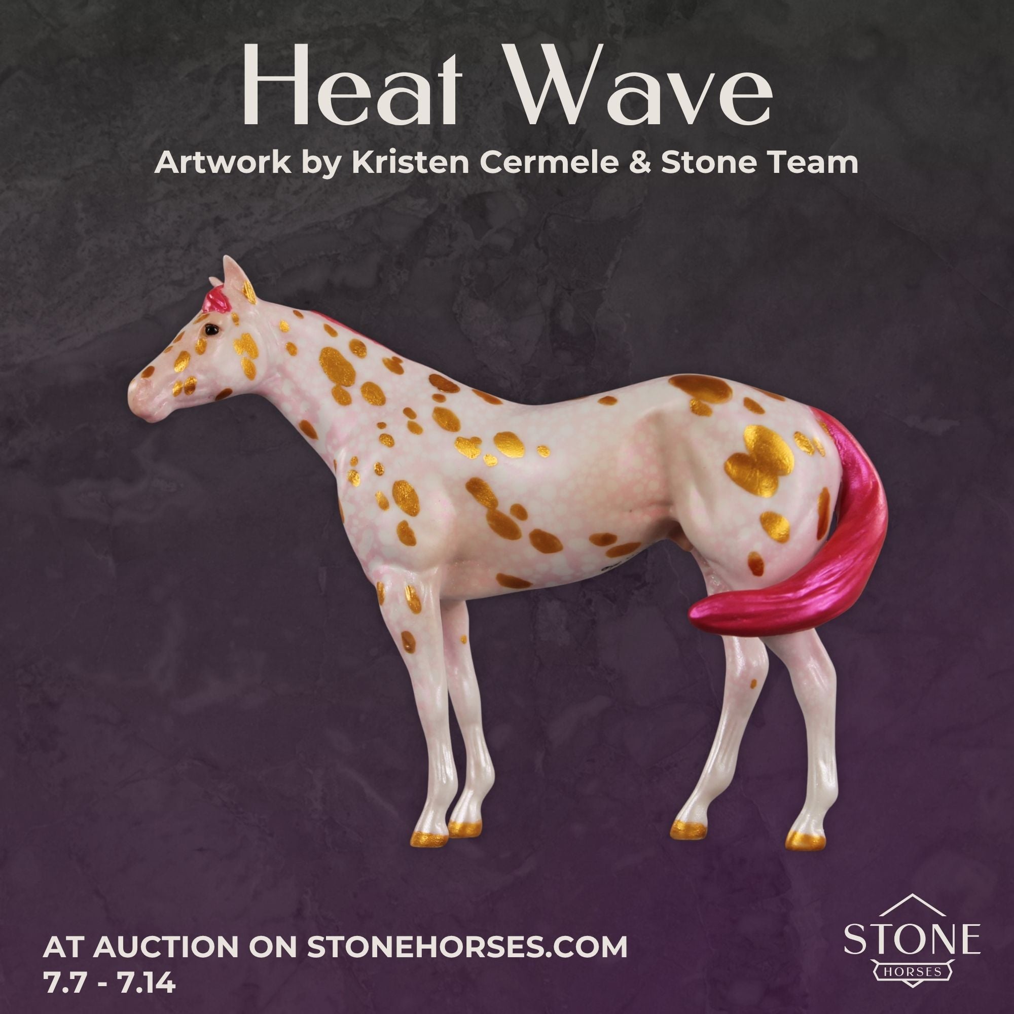 Heat Wave OOAK FCM Chip Stock Horse by Kristen Cermele EQ26