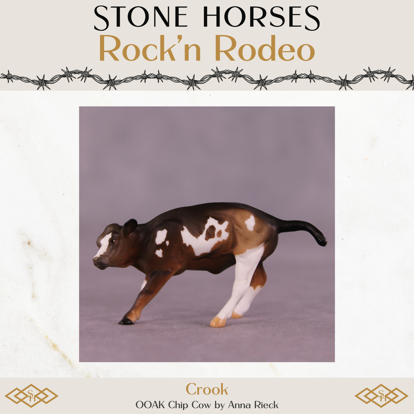 Crook OOAK Chip Cow by Anna Rieck Special Chip Drop