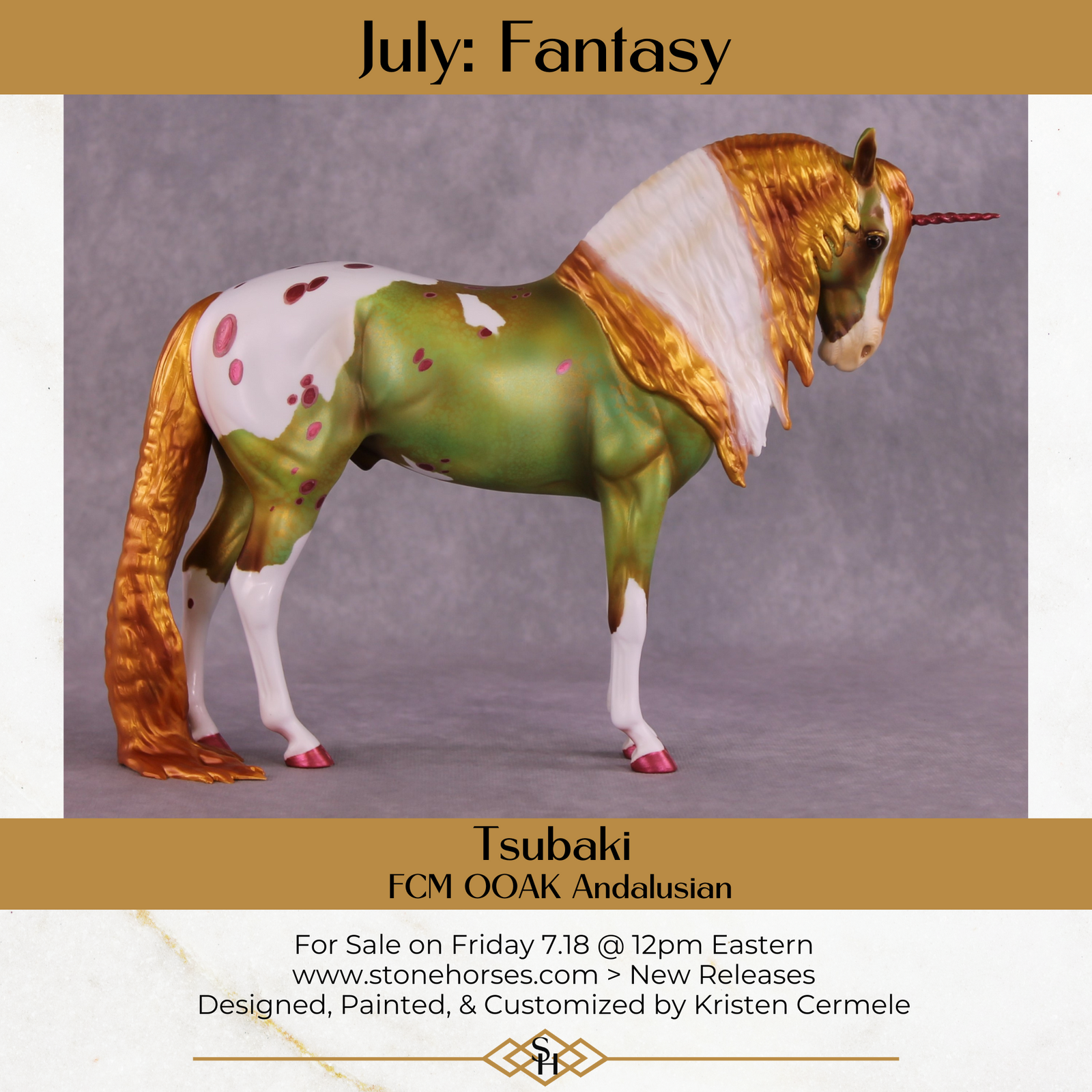 Tsubaki OOAK FCM Andalusian By Kristen Cermele July GemStones Series