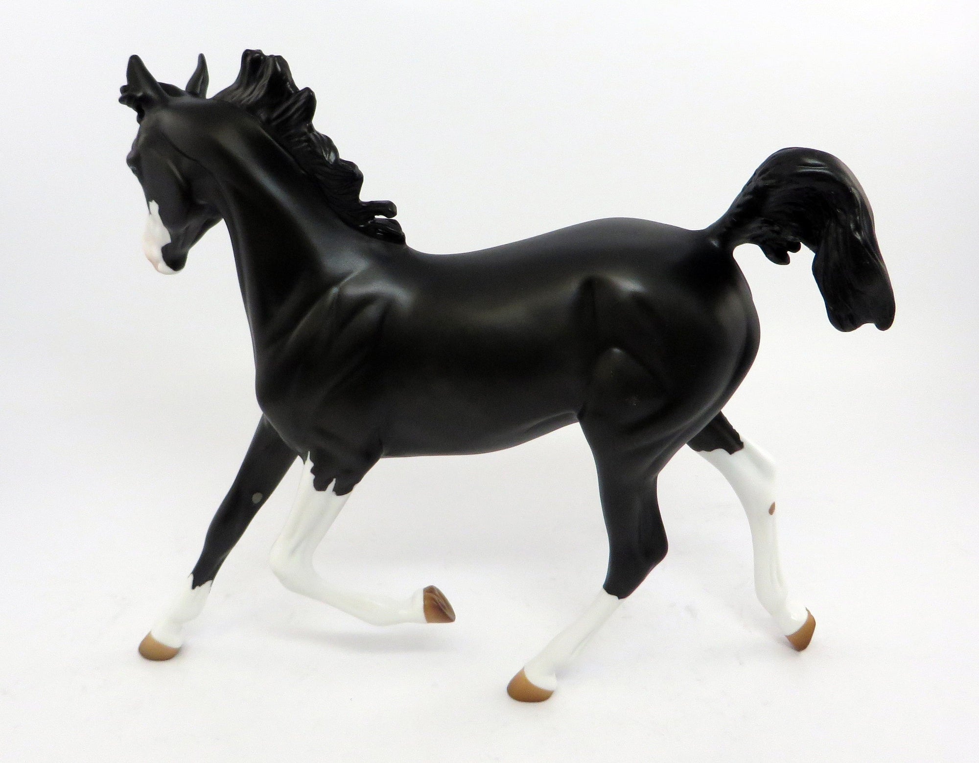 RIHANNA-OOAK DAPPLE BLACK YEARLING MODEL HORSE 3/1
