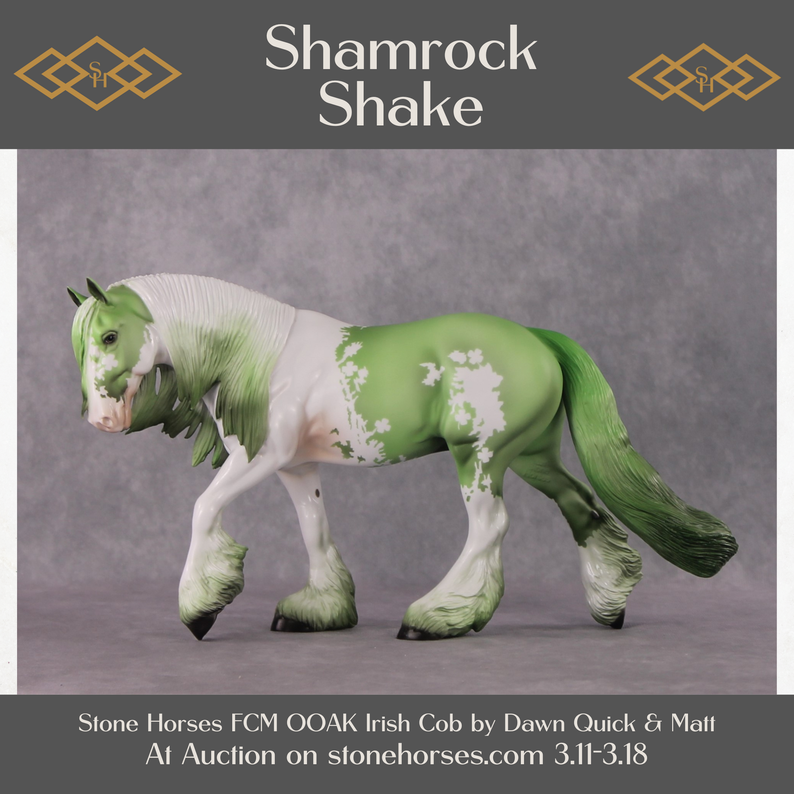 "Shamrock Shake" OOAK FCM Irish Cob By Dawn Quick Best Offer 3/18/2025