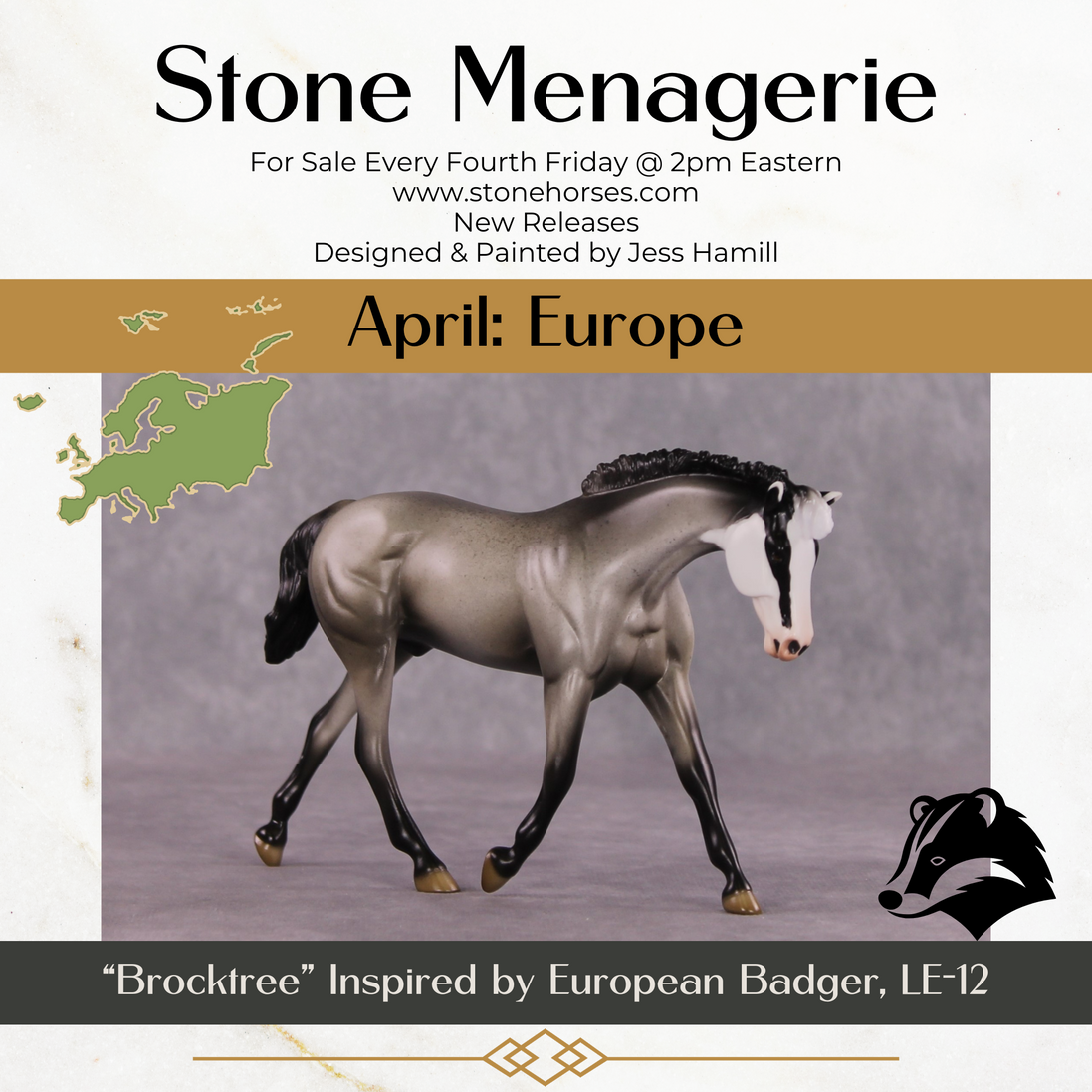 "Brocktree" LE-4 FCM Pebble Warmblood by Jess Hamill - Menagerie Series