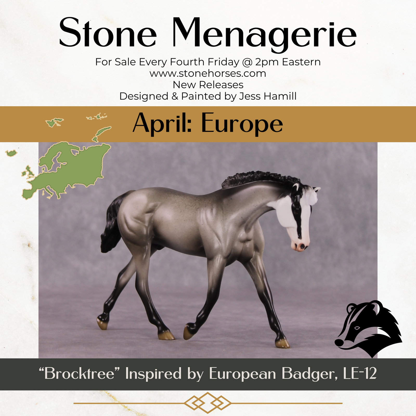 "Brocktree" LE-4 FCM Pebble Warmblood by Jess Hamill - Menagerie Series